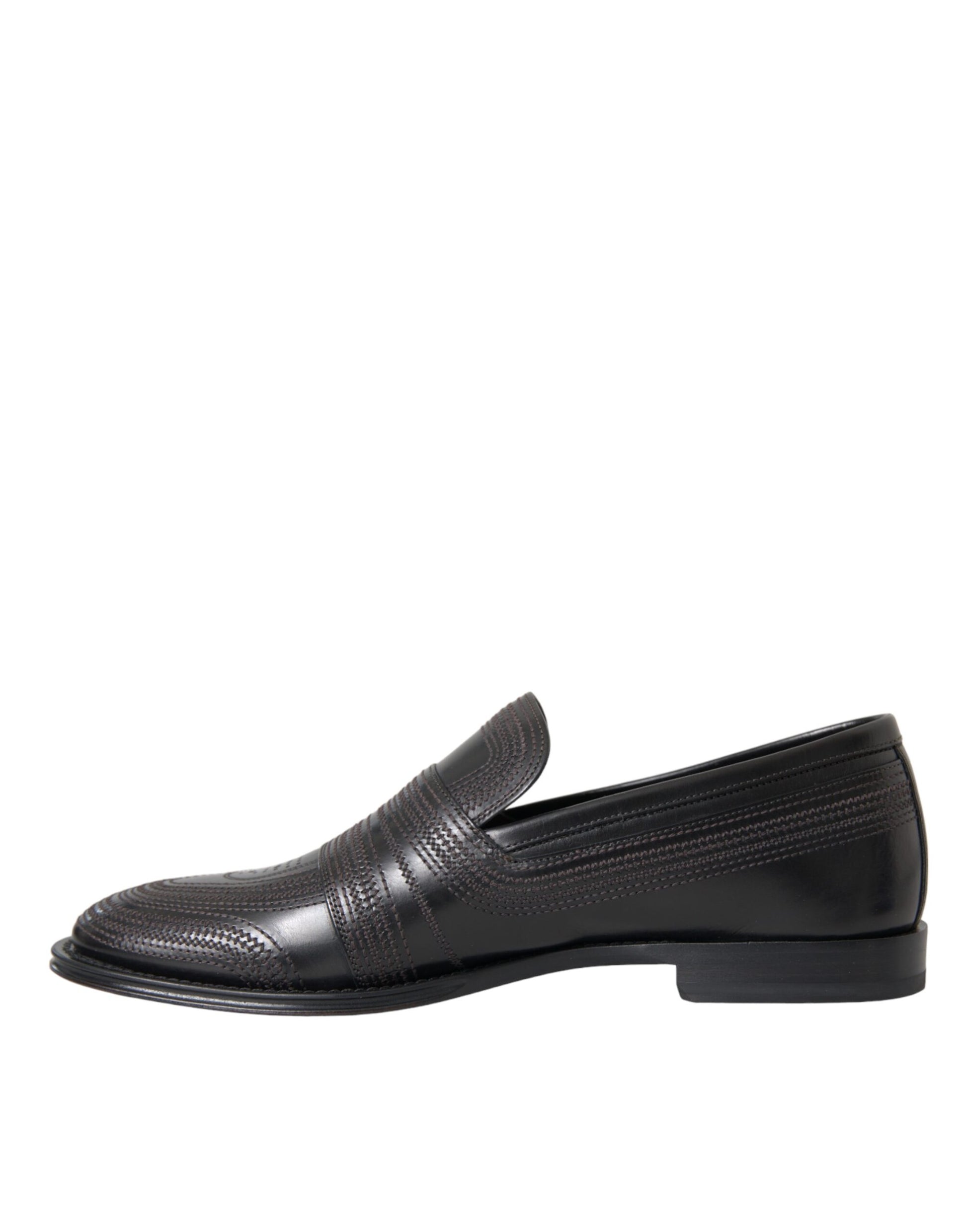 Schwarzbraune Leder-Loafer für Herren