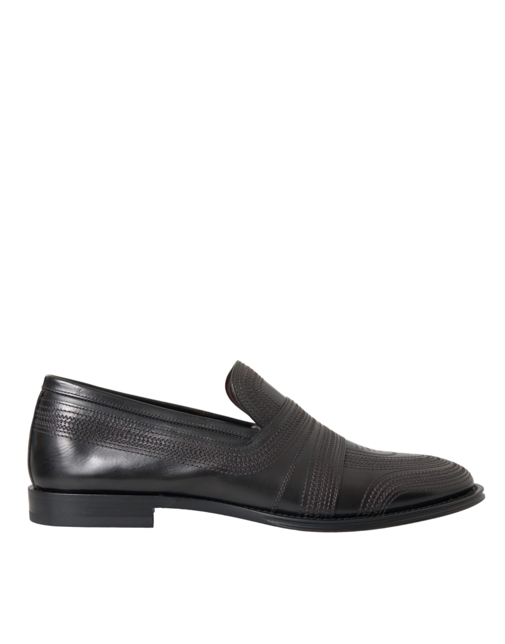 Schwarzbraune Leder-Loafer für Herren