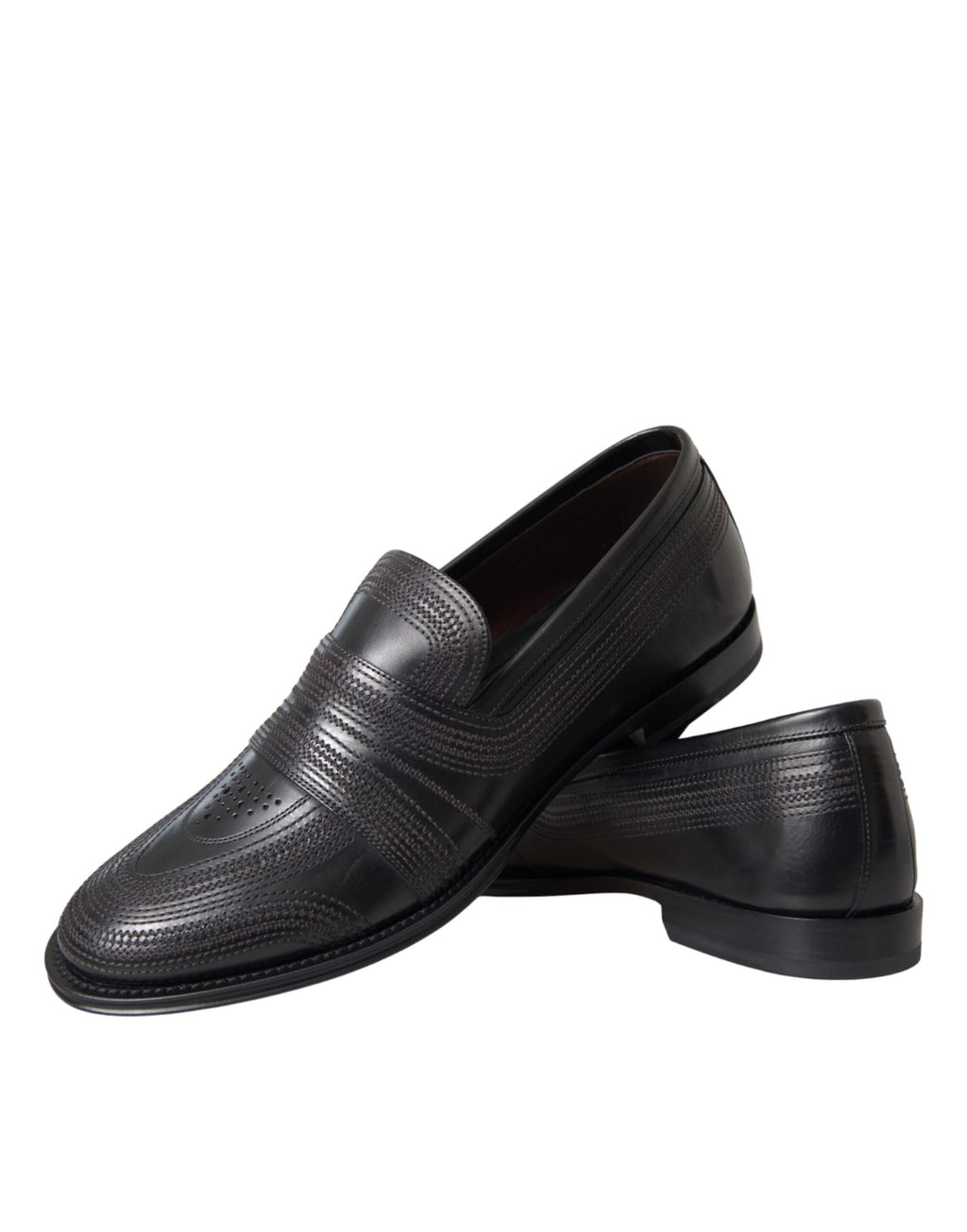 Schwarzbraune Leder-Loafer für Herren