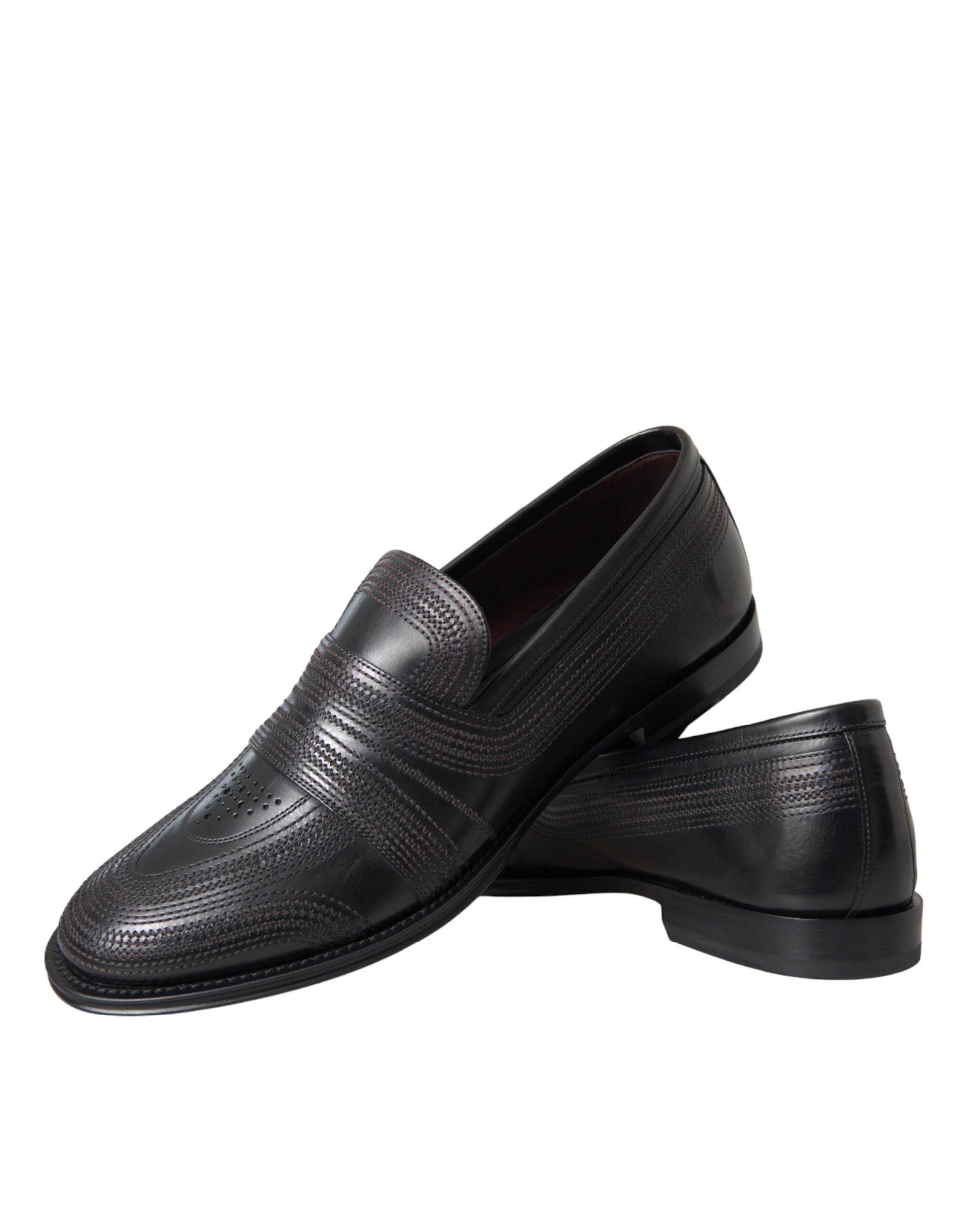 Schwarzbraune Leder-Loafer für Herren