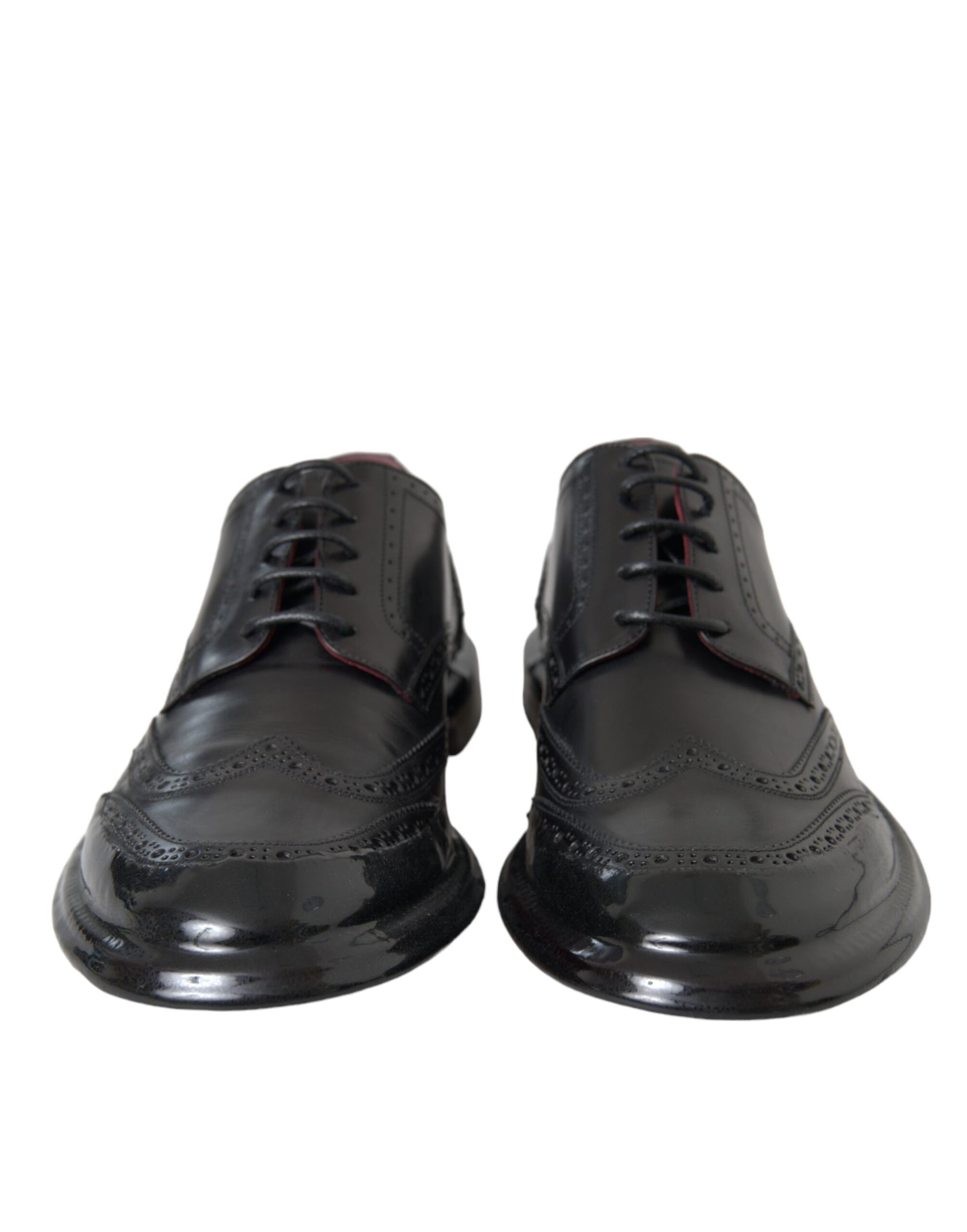 Schwarze Oxford-Schuhe aus Leder mit Flügelkappe für formelle Herren