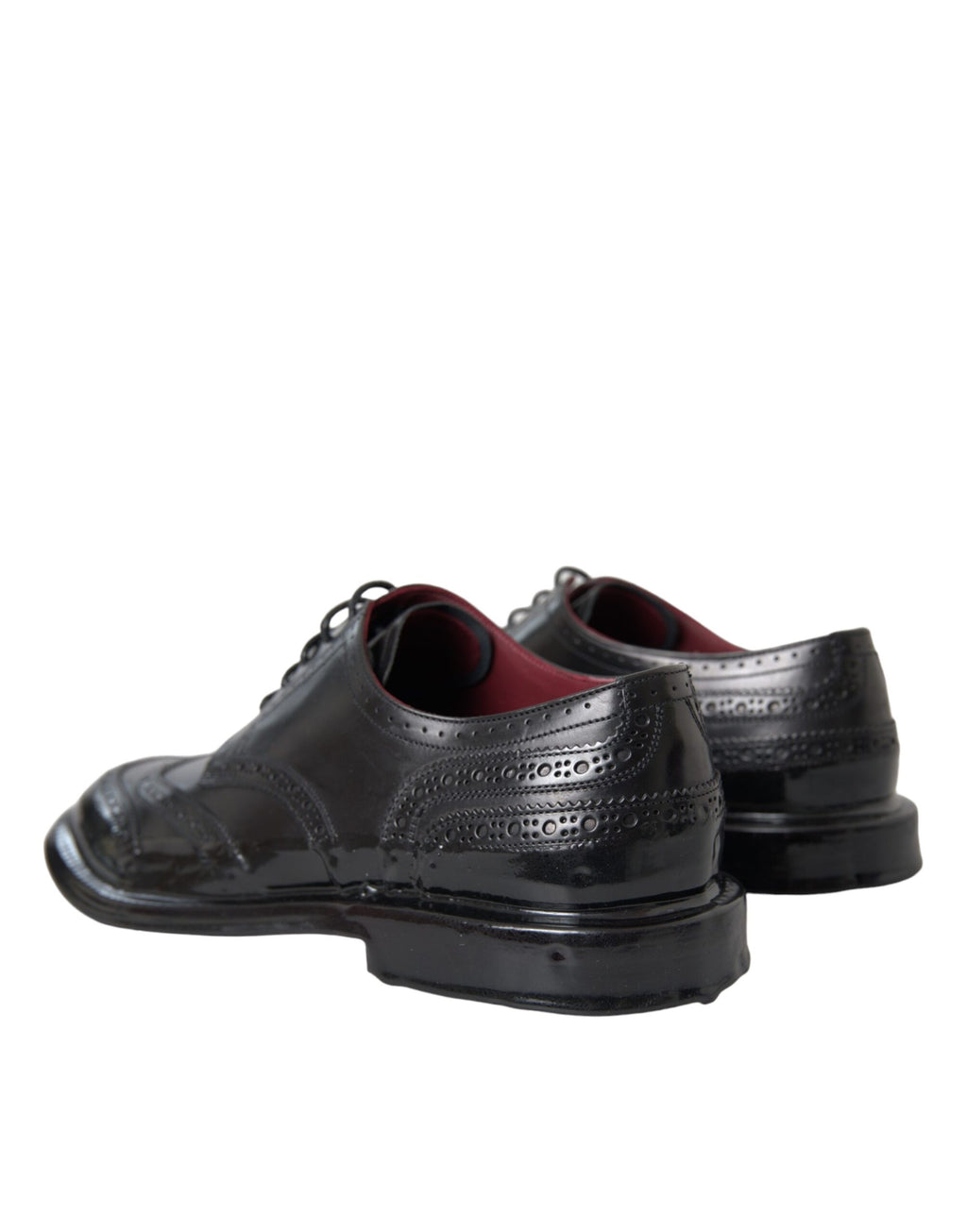 Schwarze Oxford-Schuhe aus Leder mit Flügelkappe für formelle Herren