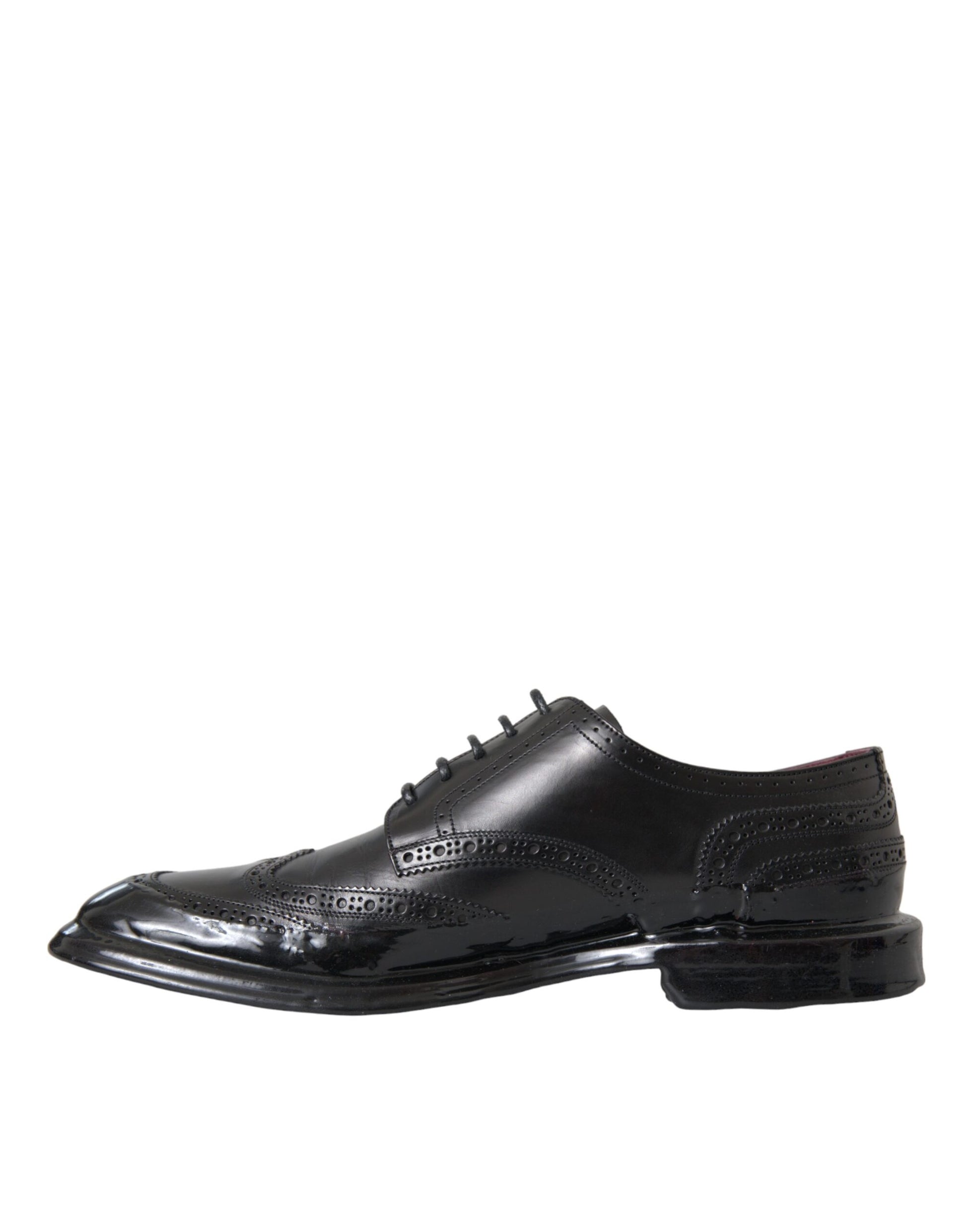 Schwarze Oxford-Schuhe aus Leder mit Flügelkappe für formelle Herren