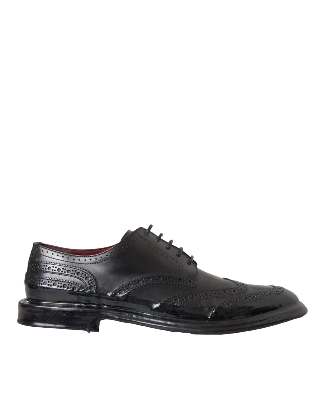 Schwarze Oxford-Schuhe aus Leder mit Flügelkappe für formelle Herren