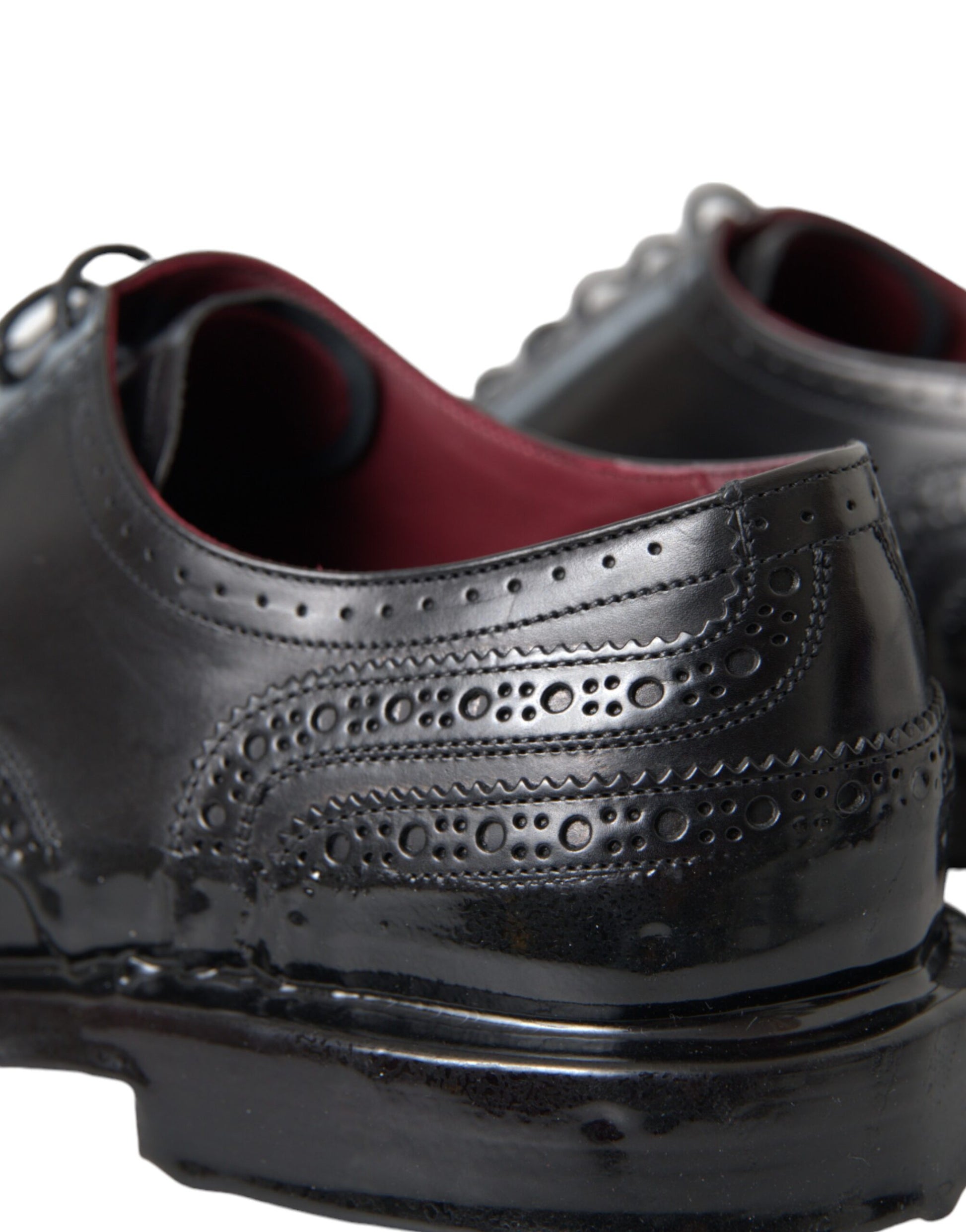 Schwarze Oxford-Schuhe aus Leder mit Flügelkappe für formelle Herren