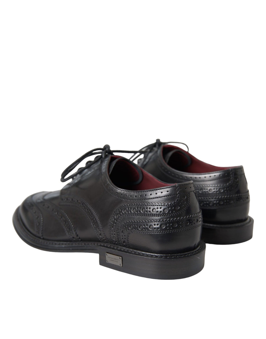 Schwarze Oxford-Schuhe aus Leder mit Flügelkappe für formelle Herren