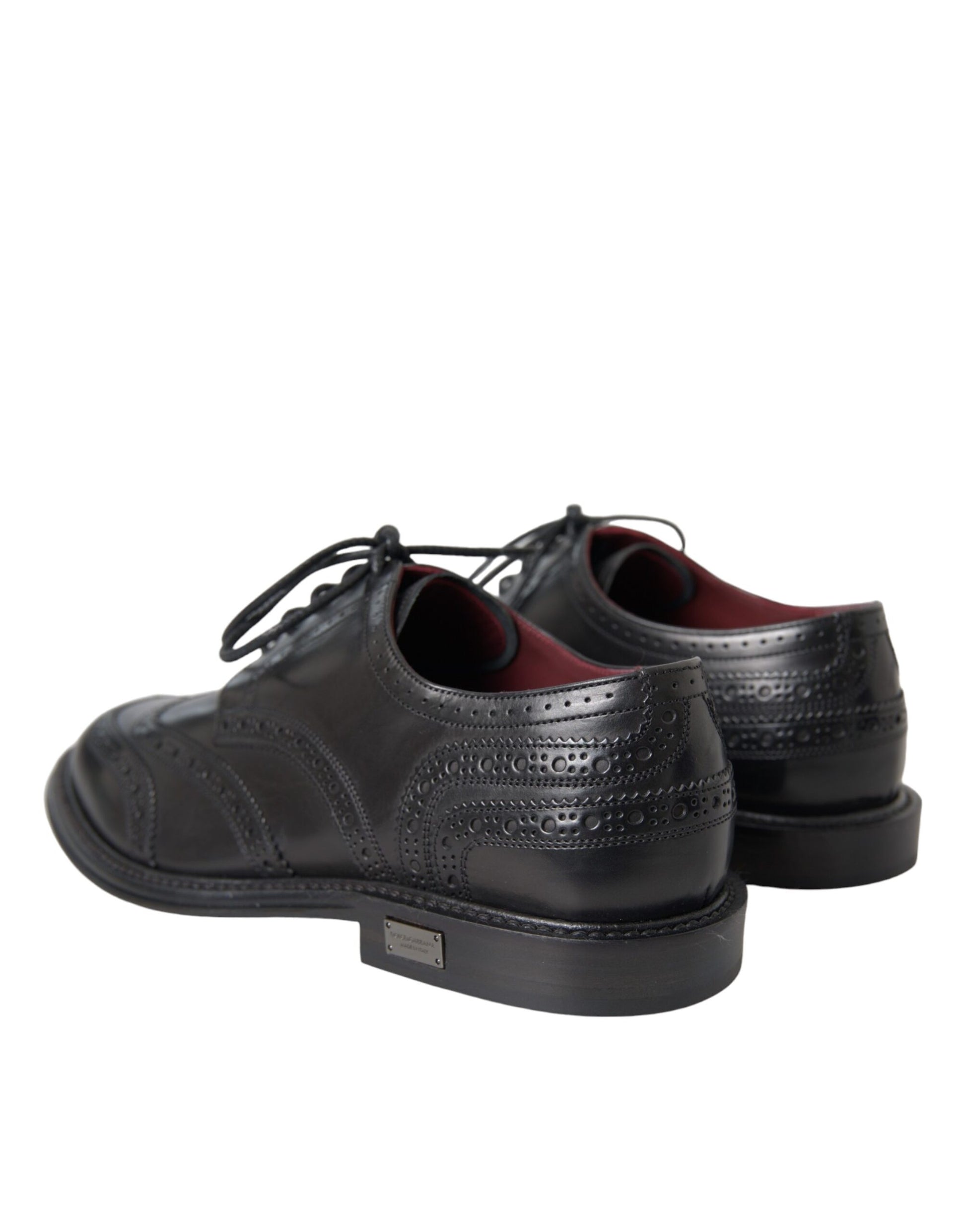 Schwarze Oxford-Schuhe aus Leder mit Flügelkappe für formelle Herren