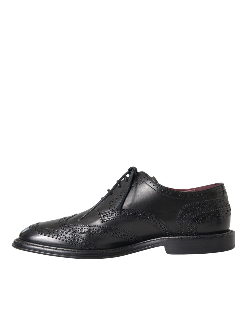 Schwarze Oxford-Schuhe aus Leder mit Flügelkappe für formelle Herren