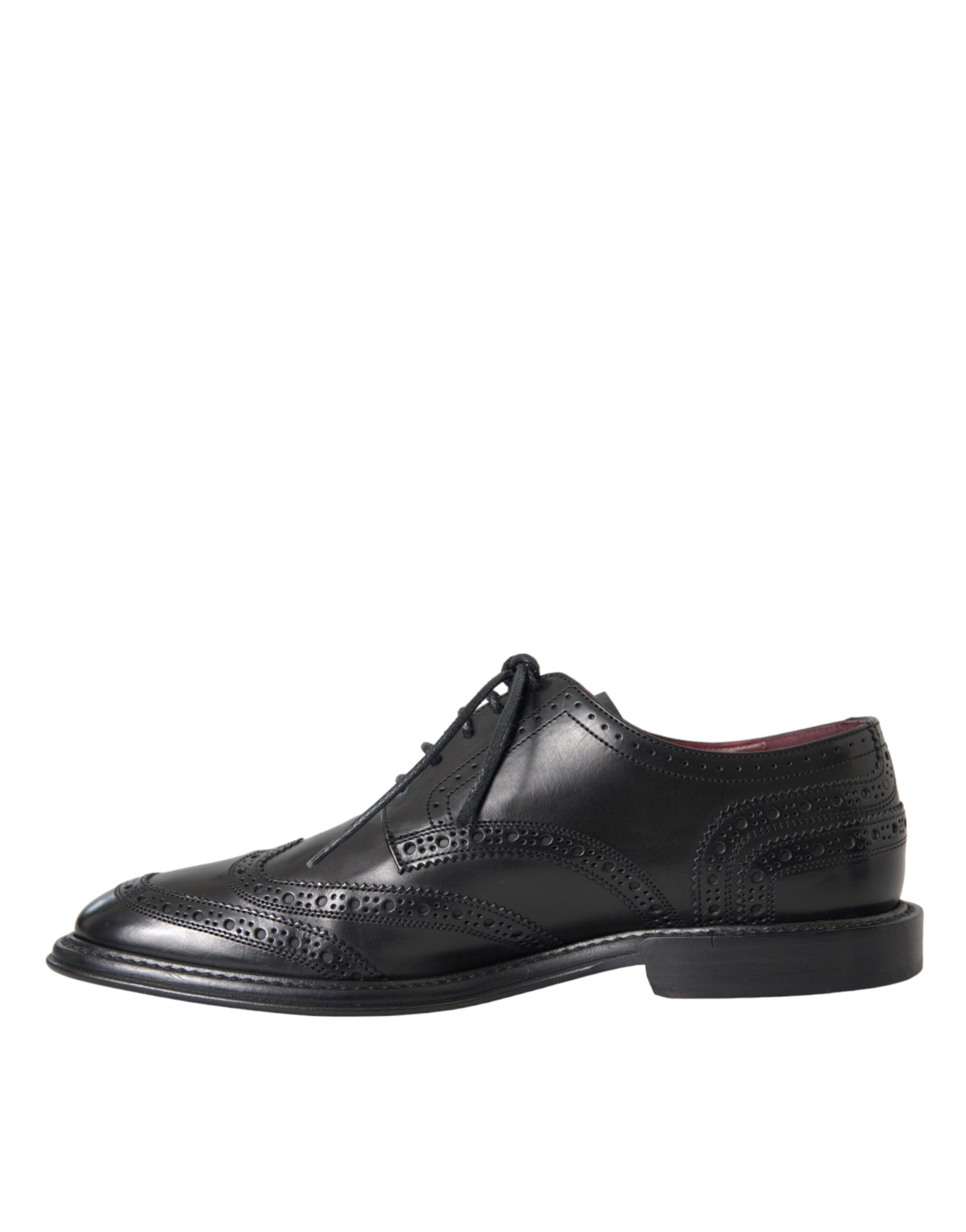 Schwarze Oxford-Schuhe aus Leder mit Flügelkappe für formelle Herren