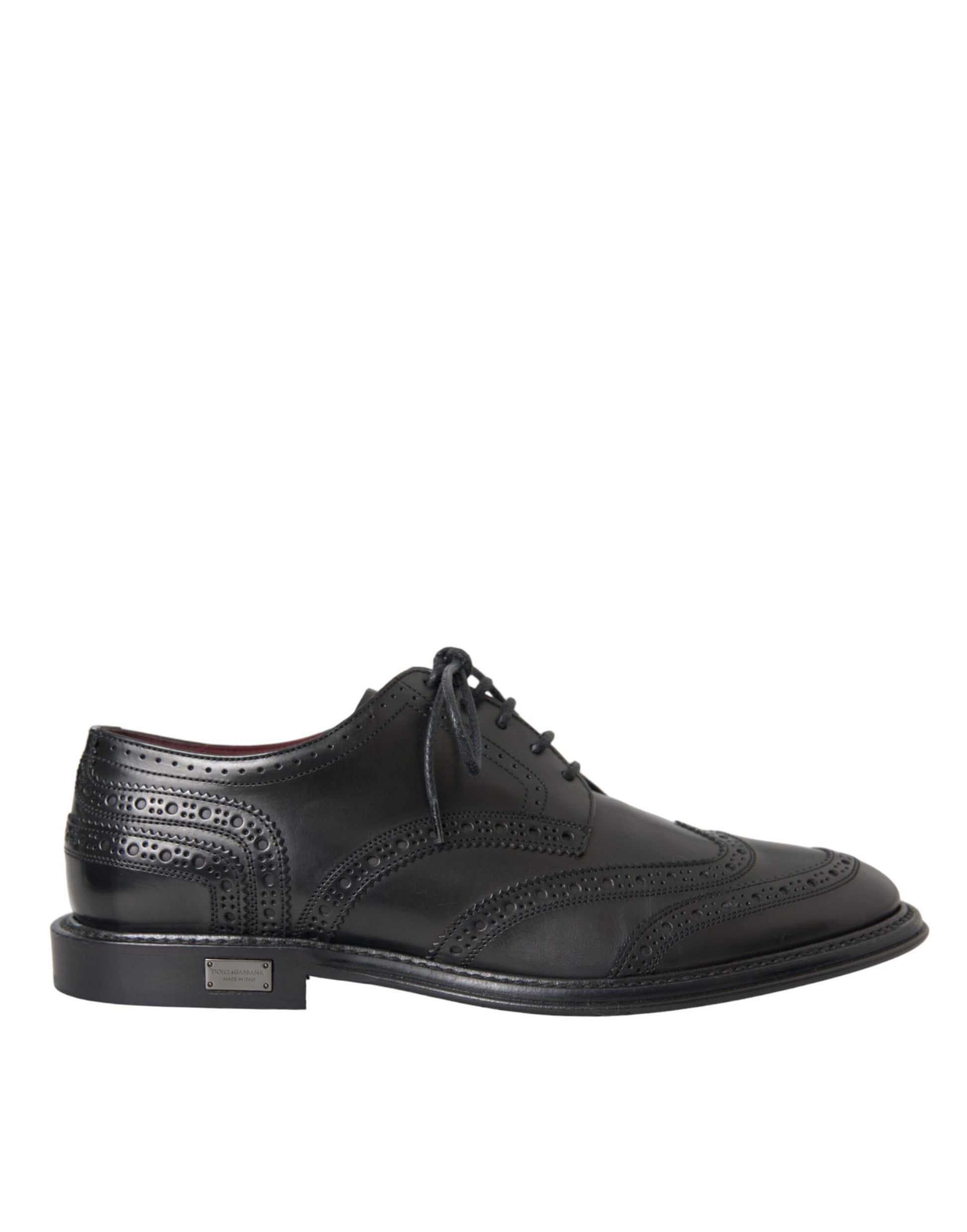 Schwarze Oxford-Schuhe aus Leder mit Flügelkappe für formelle Herren