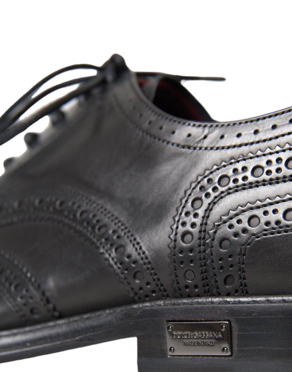 Schwarze Oxford-Schuhe aus Leder mit Flügelkappe für formelle Herren