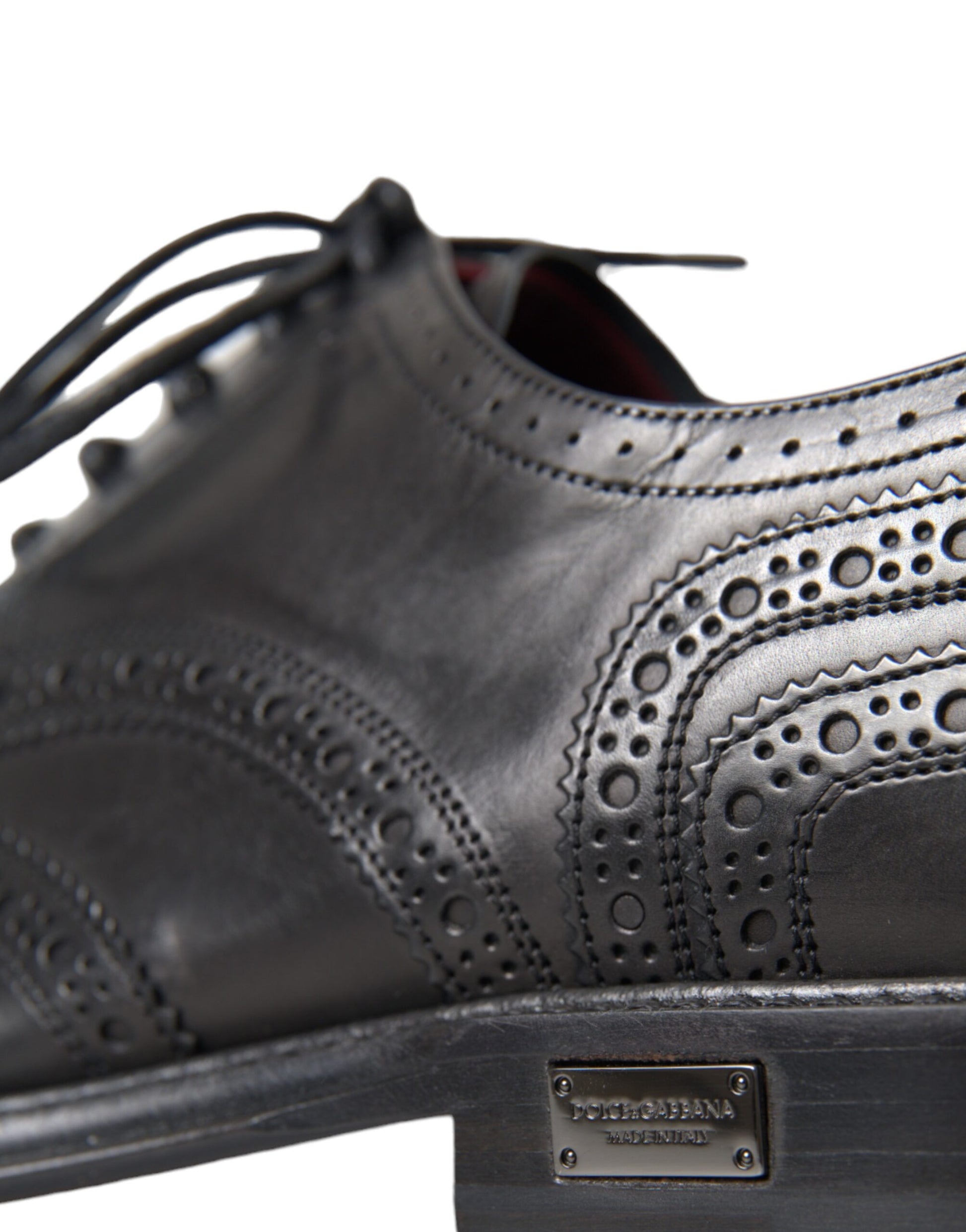 Schwarze Oxford-Schuhe aus Leder mit Flügelkappe für formelle Herren