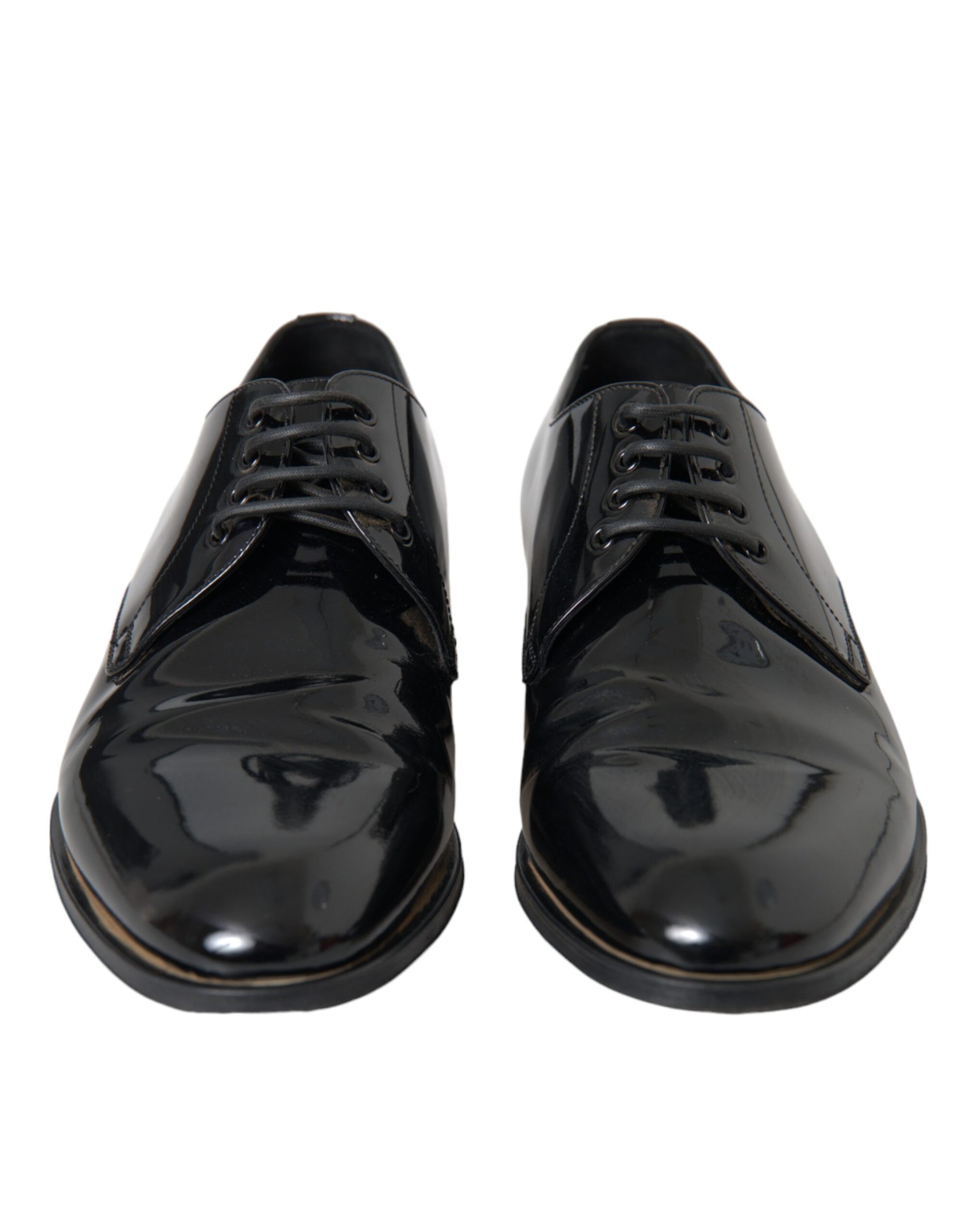 Schwarze Derby-Schuhe aus Lackleder für formelle Anlässe