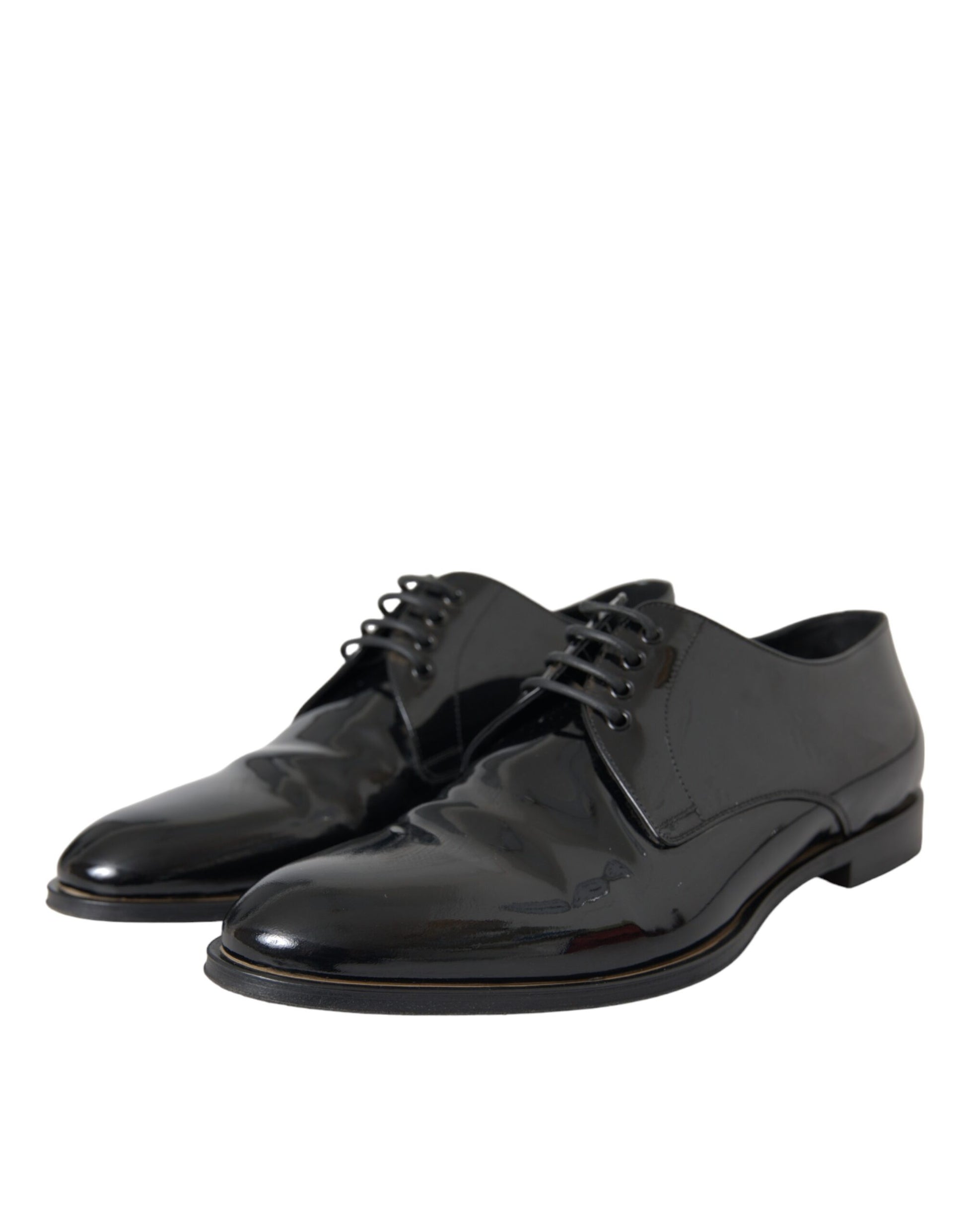 Schwarze Derby-Schuhe aus Lackleder für formelle Anlässe