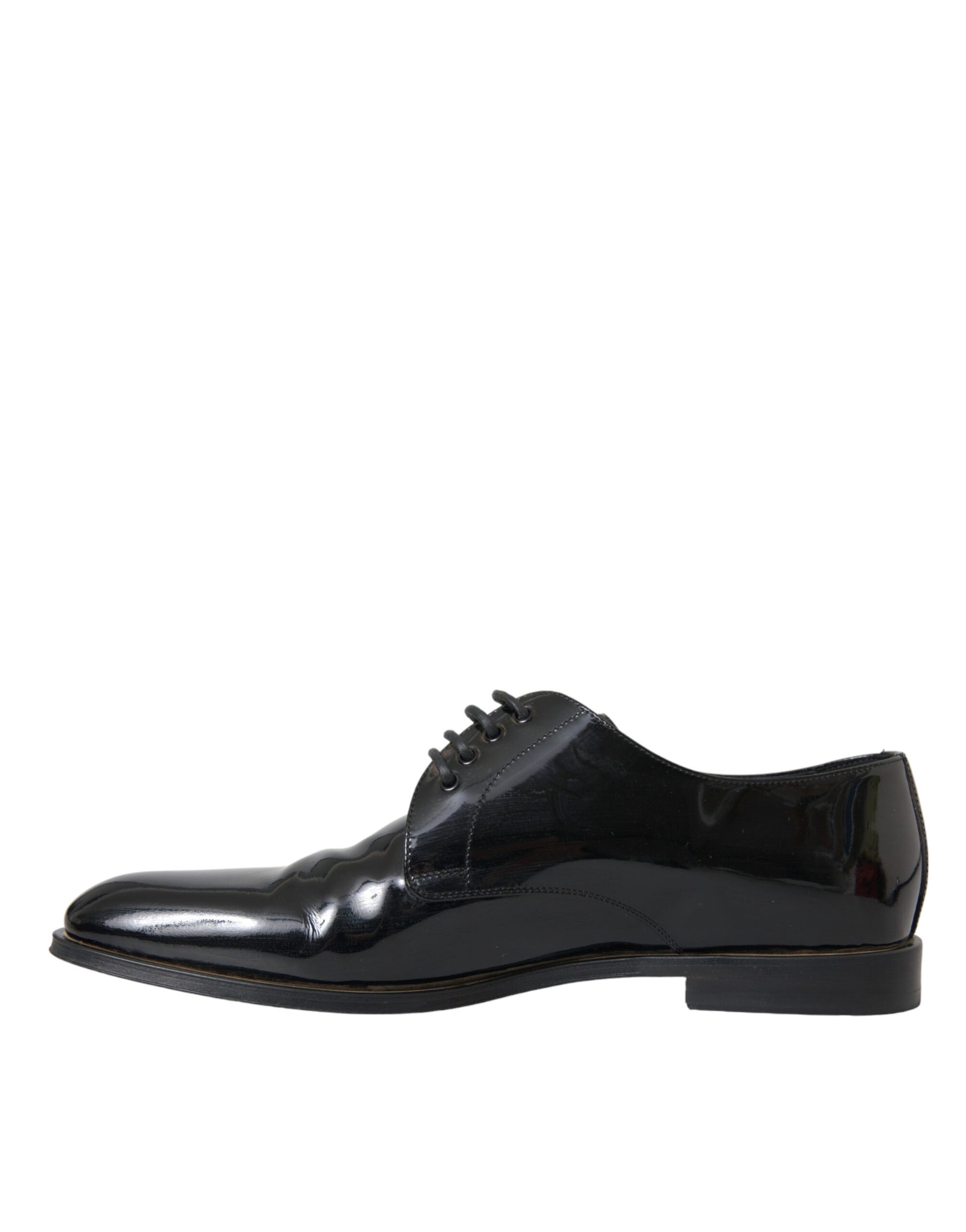 Schwarze Derby-Schuhe aus Lackleder für formelle Anlässe