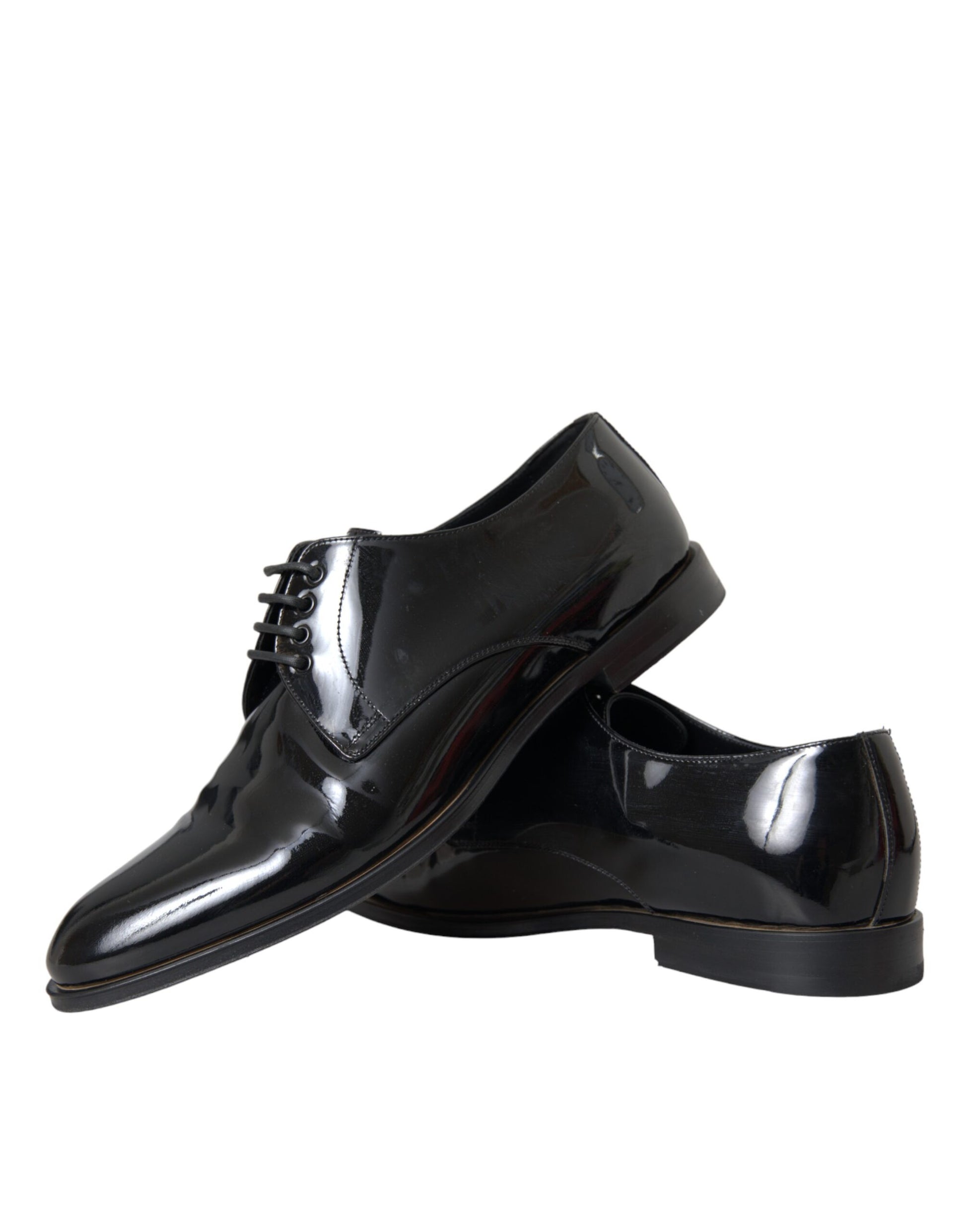 Schwarze Derby-Schuhe aus Lackleder für formelle Anlässe
