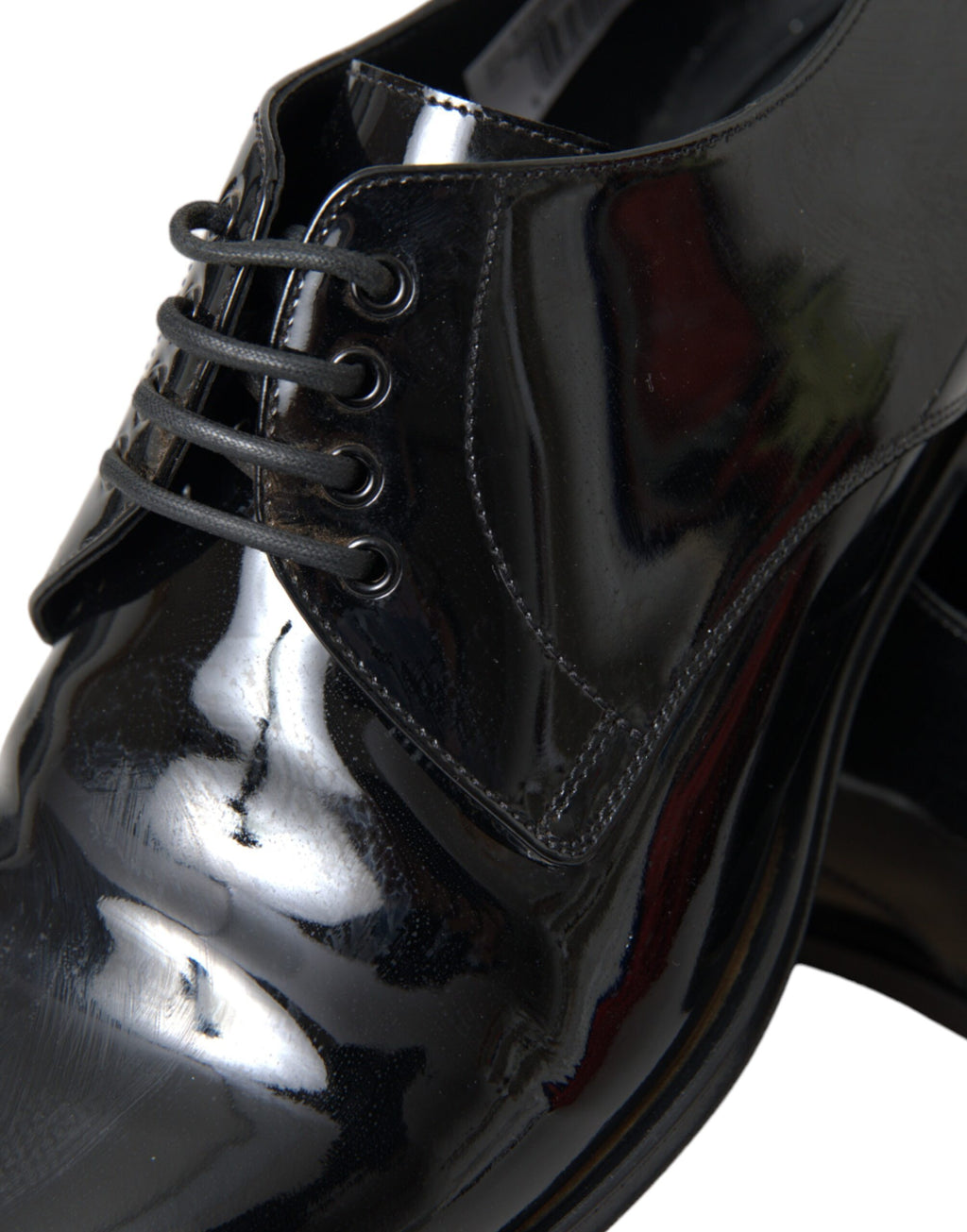 Schwarze Derby-Schuhe aus Lackleder für formelle Anlässe