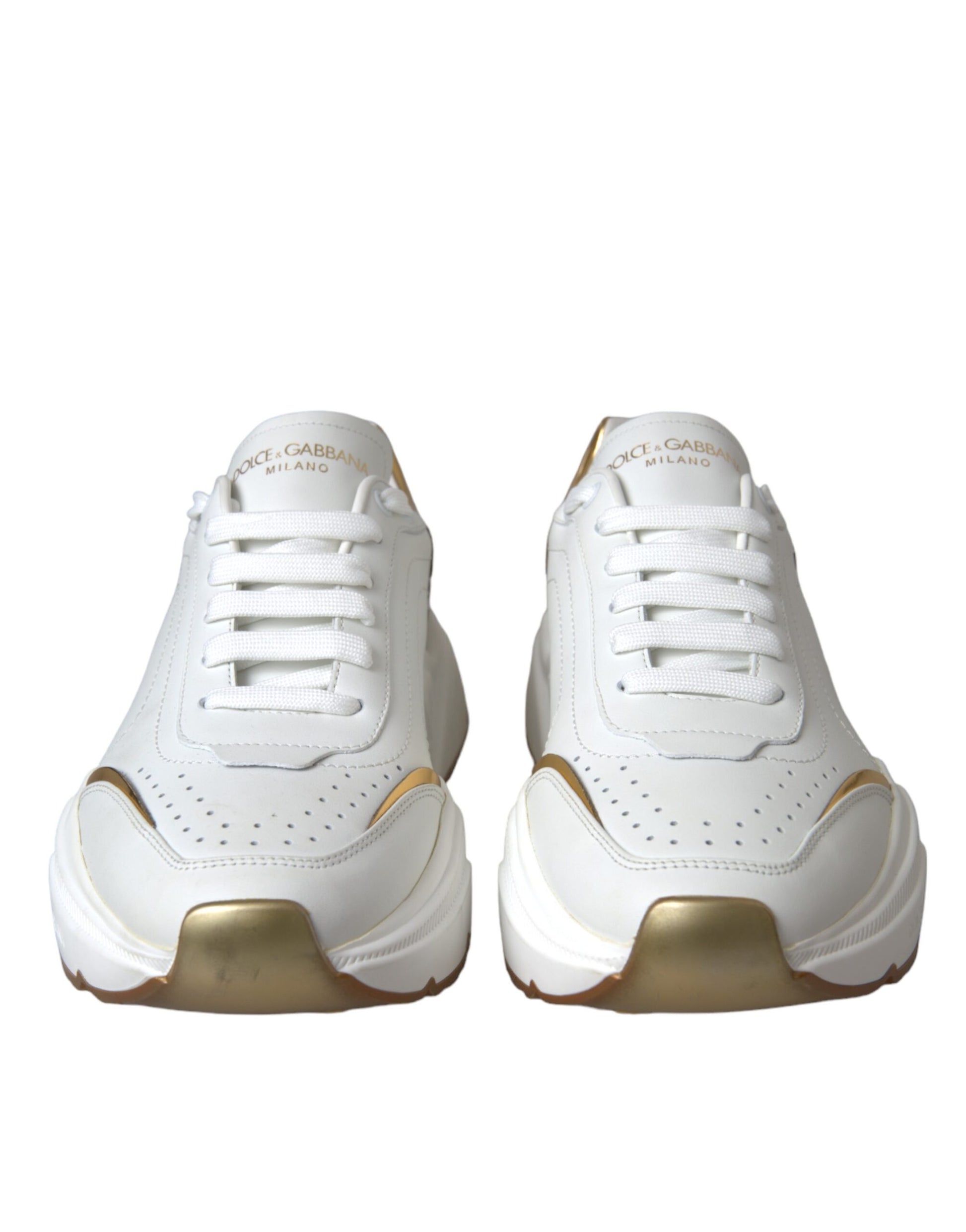 Weißgoldene DAYMASTER Leder-Sneakers