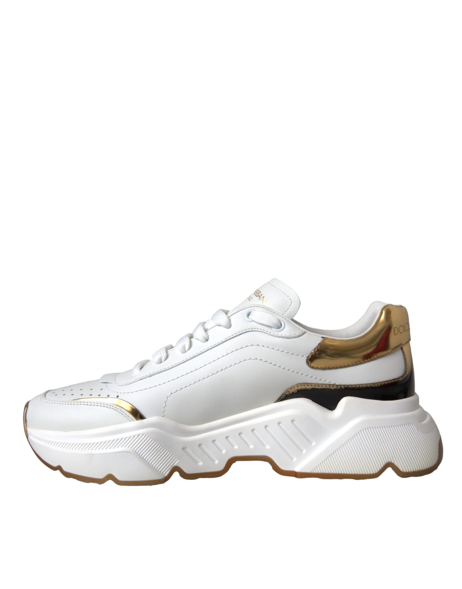 Weißgoldene DAYMASTER Leder-Sneakers