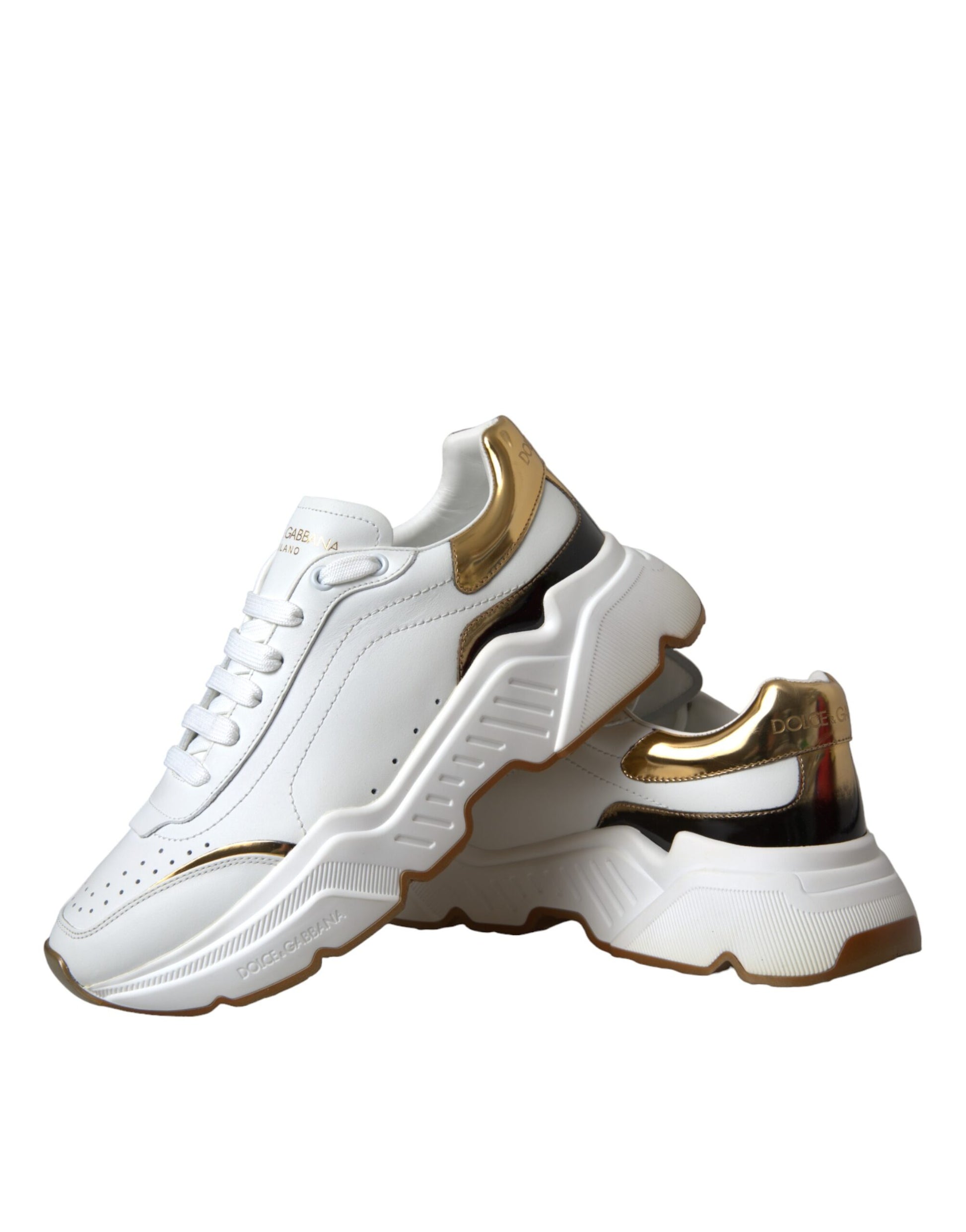 Weißgoldene DAYMASTER Leder-Sneakers