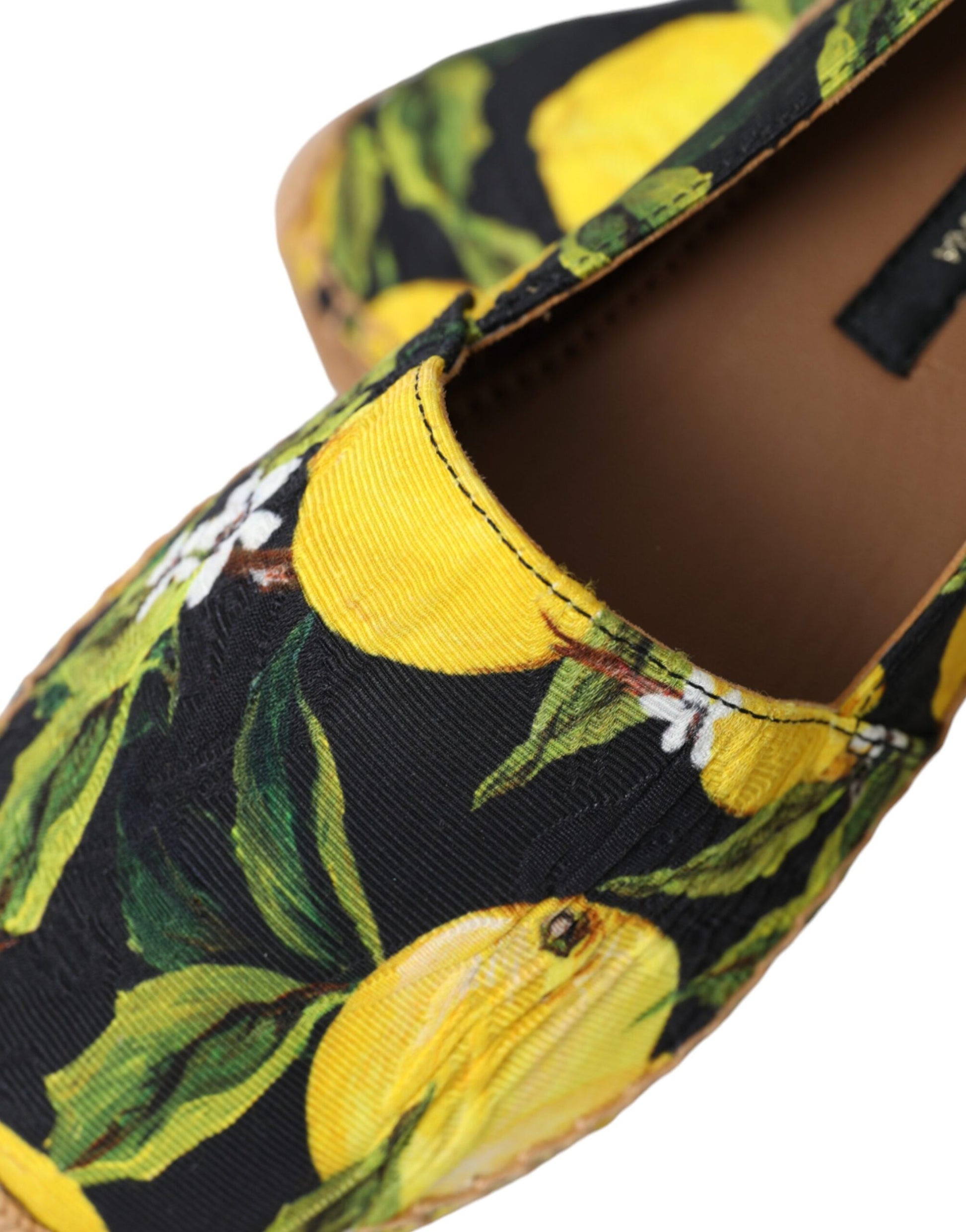Mehrfarbige Zitronen-Espadrilles zum Hineinschlüpfen
