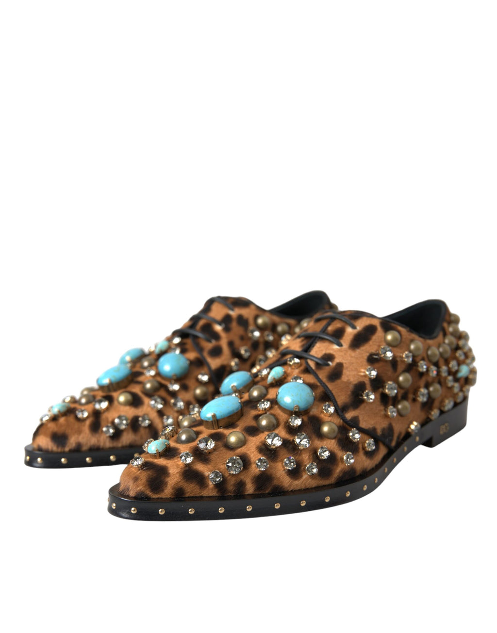 Braunes Leopardenhaar, Kristallkleid, Broque-Schuhe