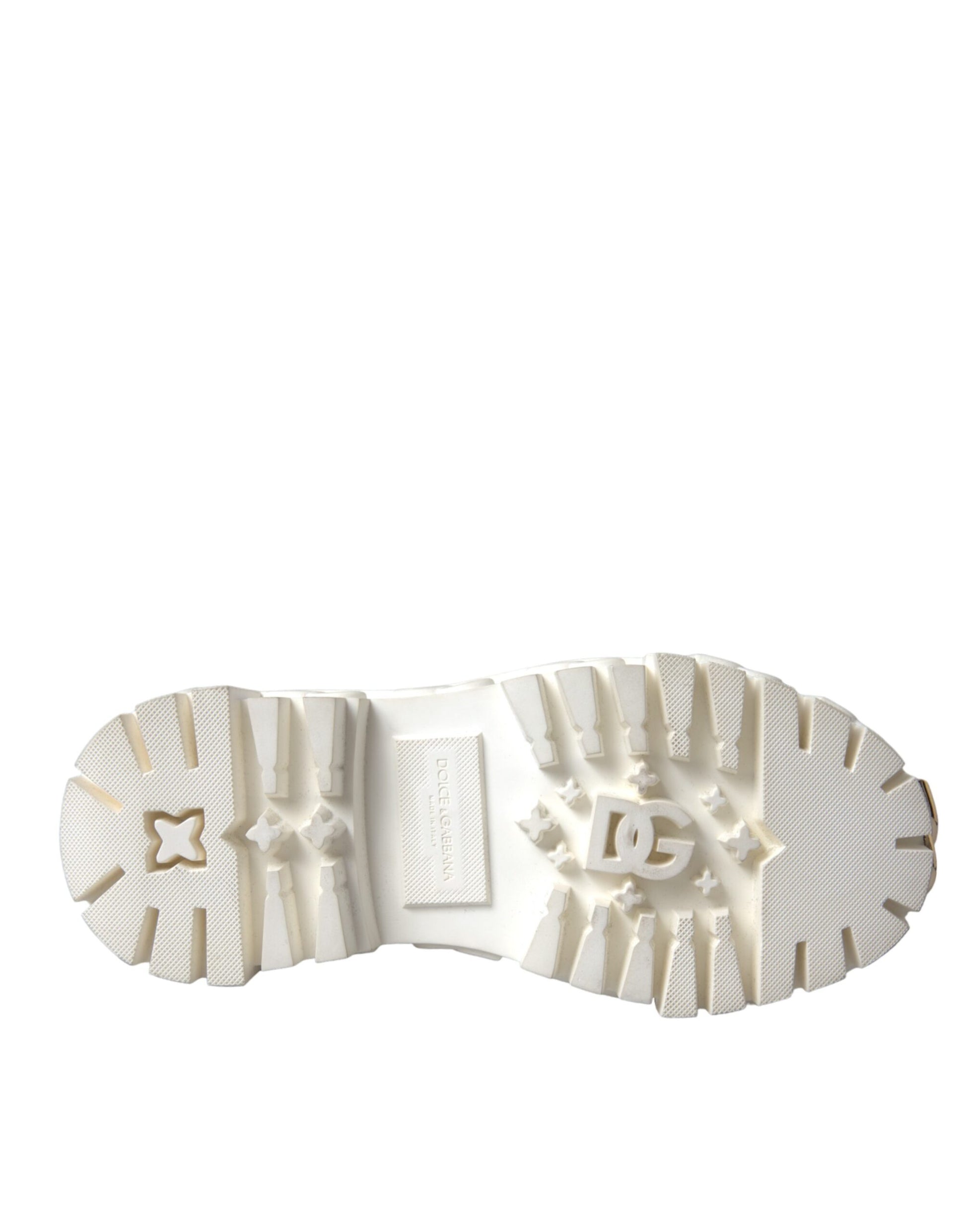 Weiße Stiefeletten aus Leder und Gummi mit Logo