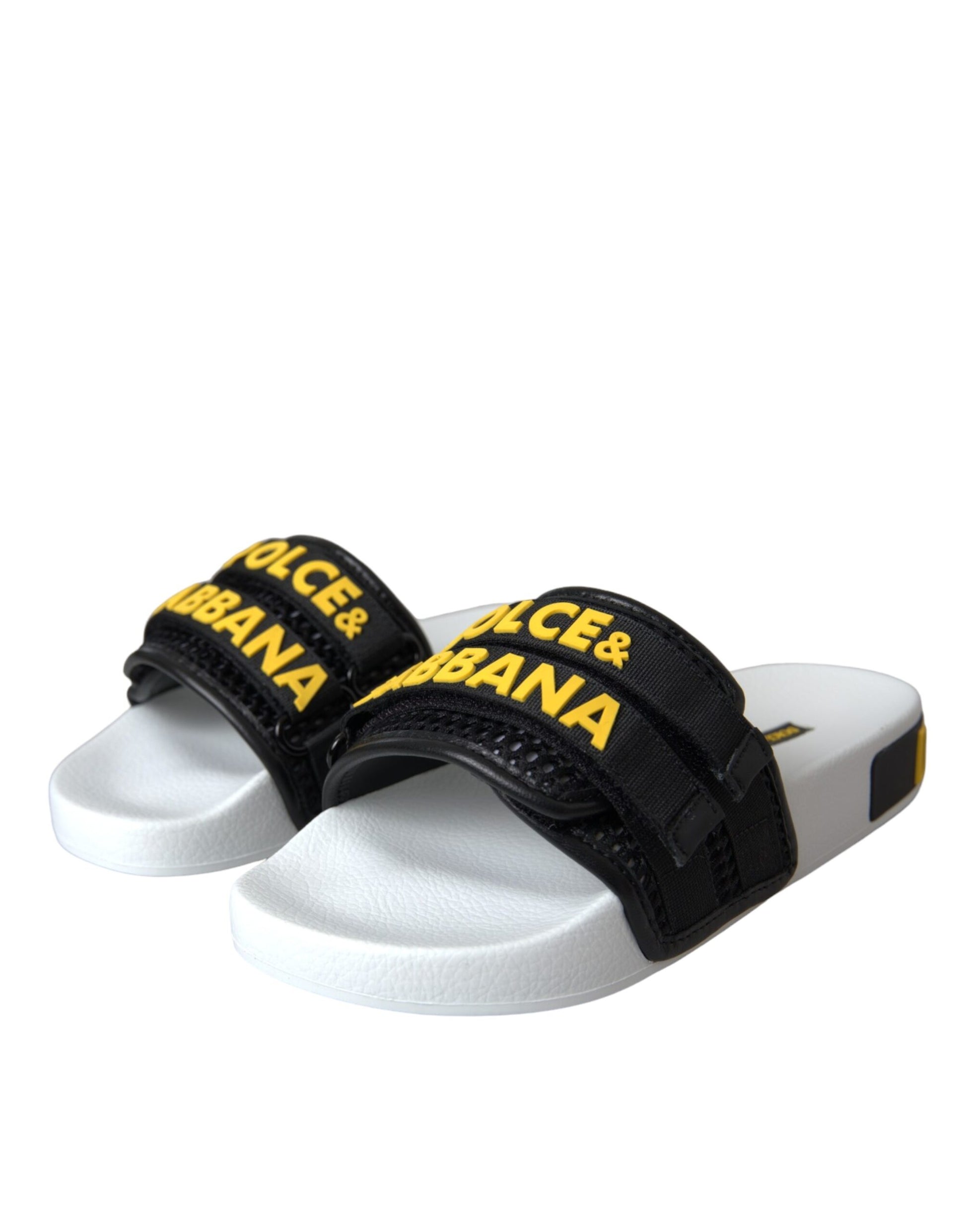 Weiß Schwarz Logo Beachwear Flats Sandalen Schuhe