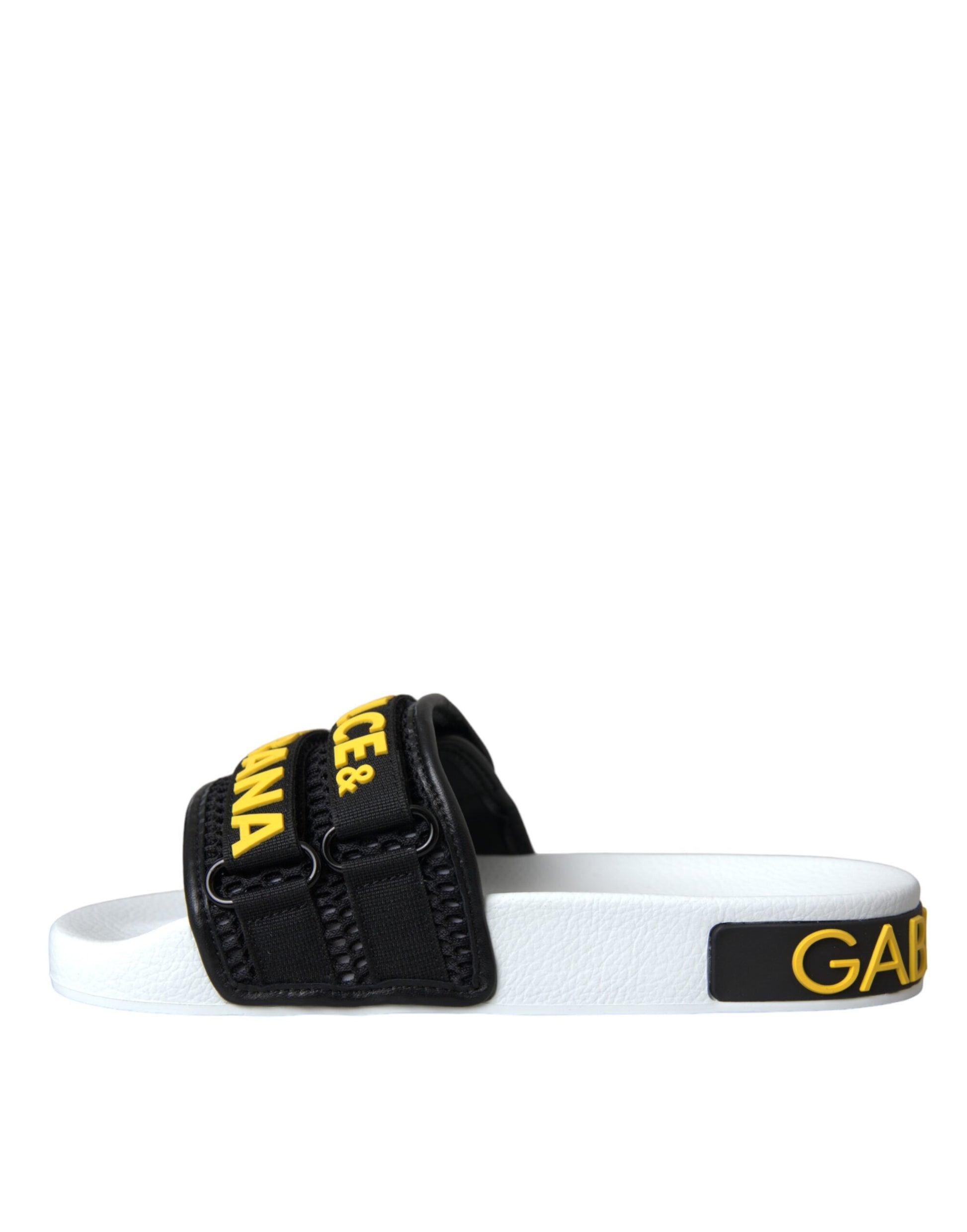 Weiß Schwarz Logo Beachwear Flats Sandalen Schuhe