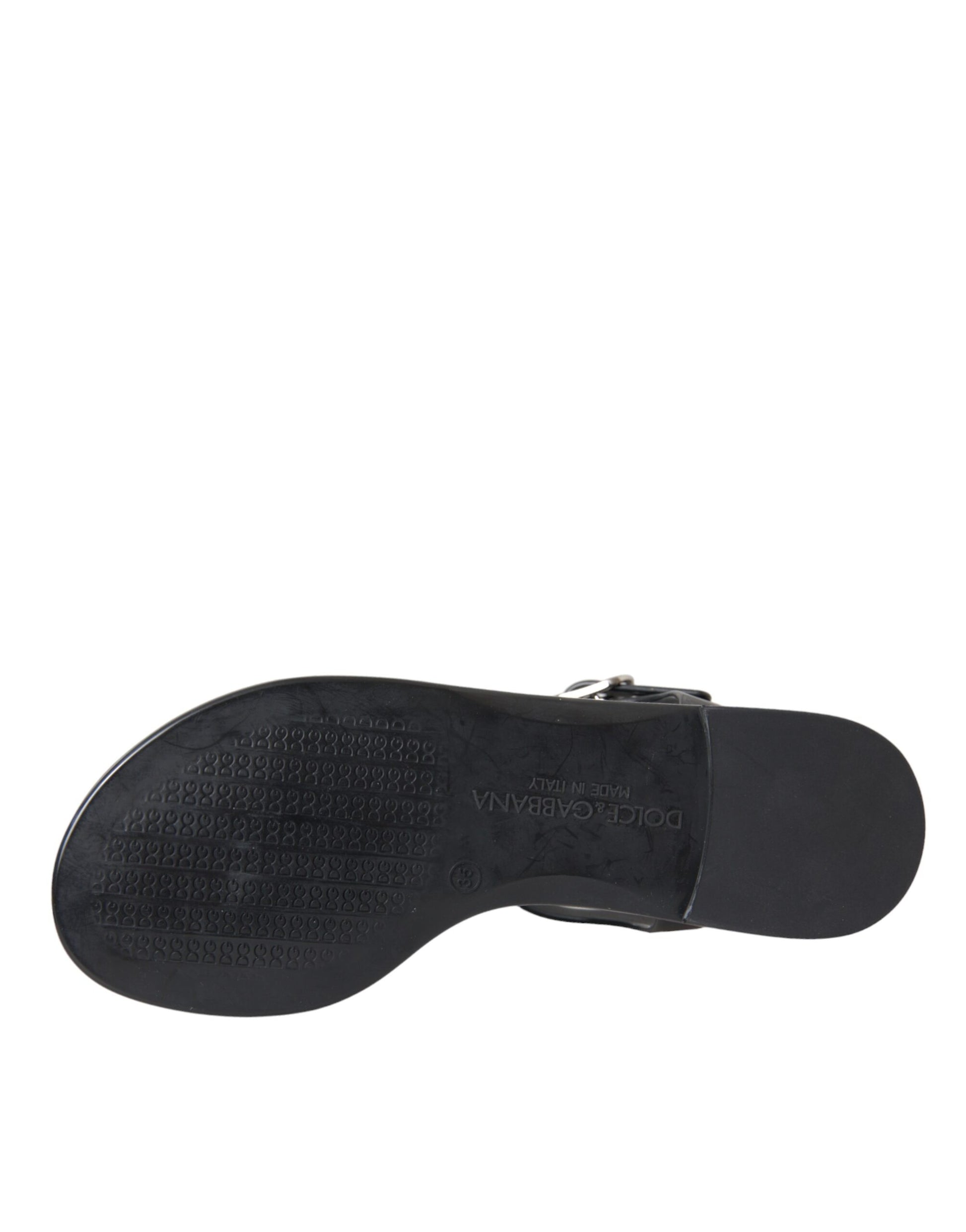 Schwarze Kristall Flats Sandalen Flip Flops Schuhe