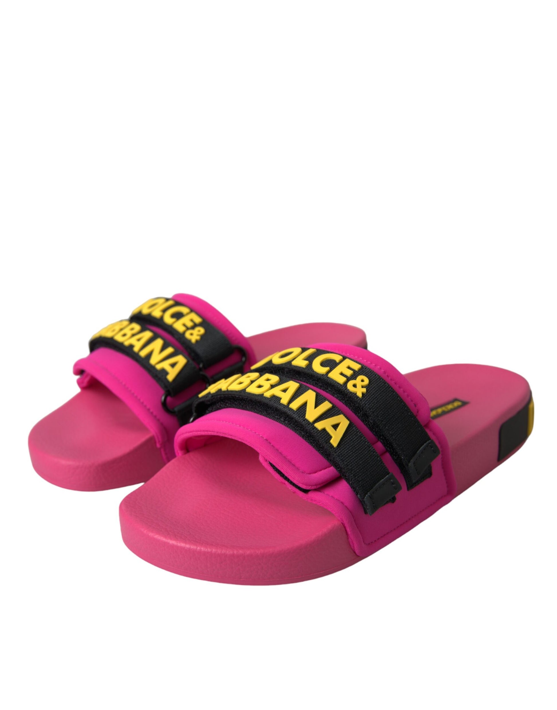 Rosa Schwarz Logo Beachwear Flats Sandalen Schuhe