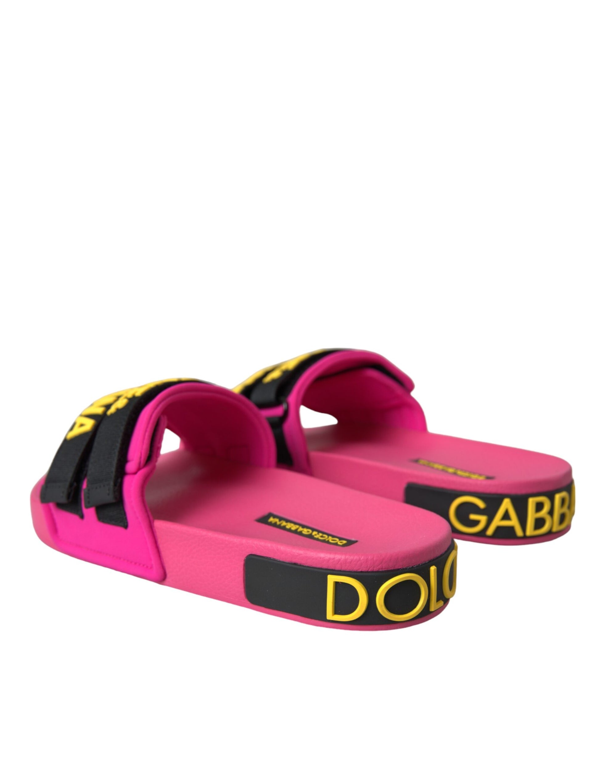 Rosa Schwarz Logo Beachwear Flats Sandalen Schuhe