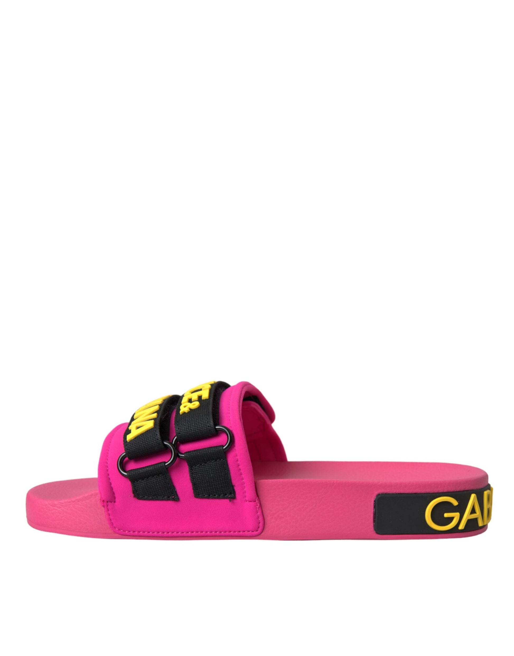 Rosa Schwarz Logo Beachwear Flats Sandalen Schuhe