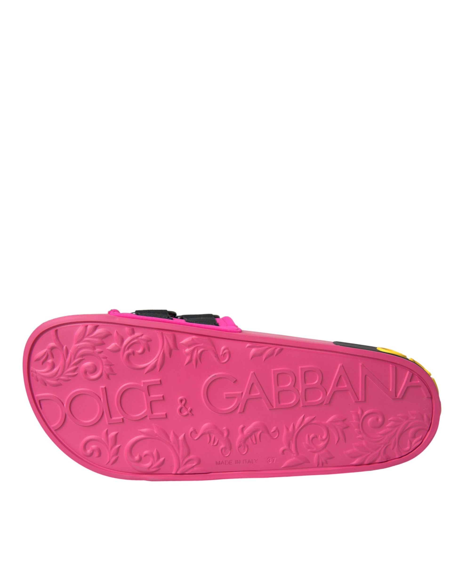 Rosa Schwarz Logo Beachwear Flats Sandalen Schuhe