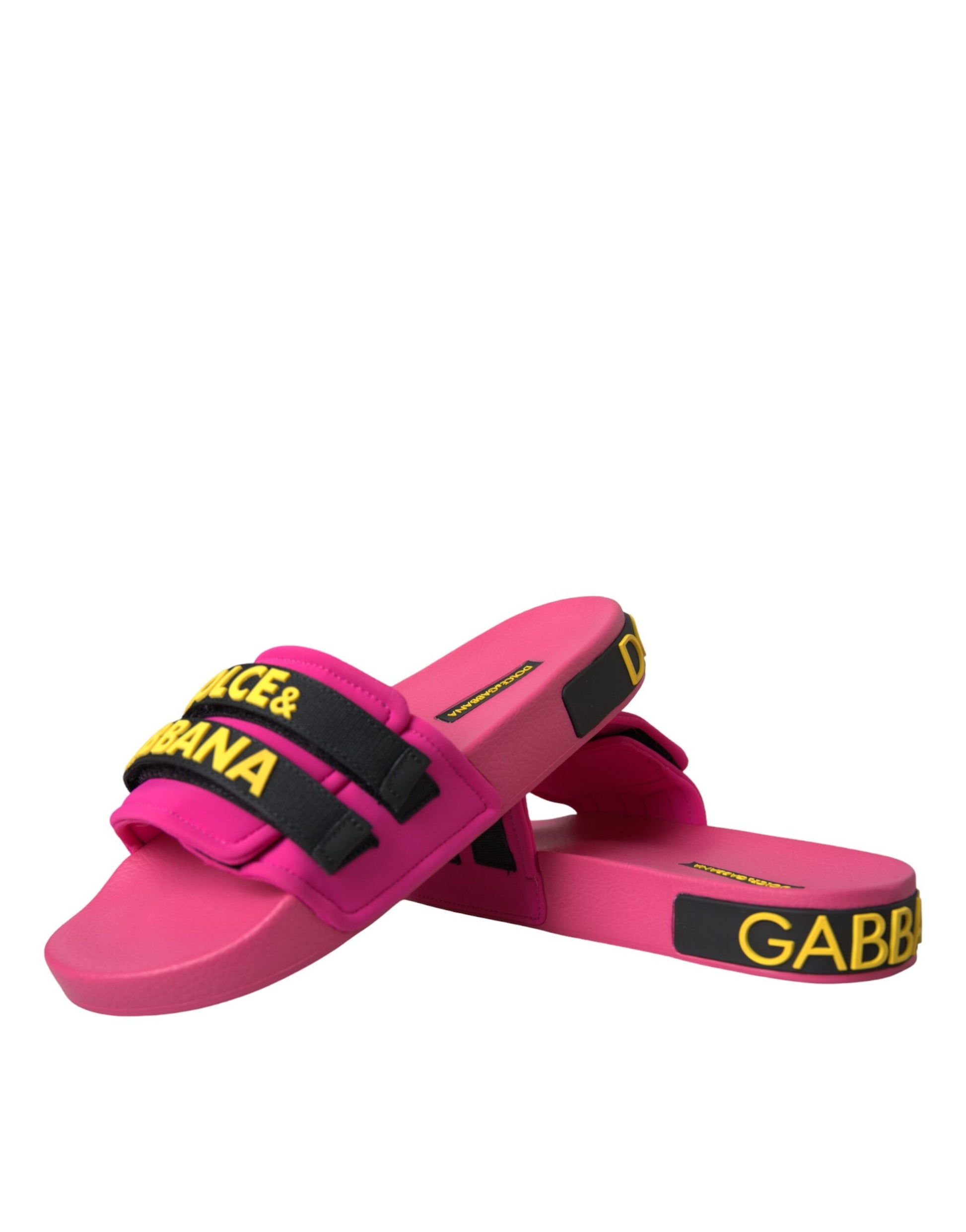 Rosa Schwarz Logo Beachwear Flats Sandalen Schuhe