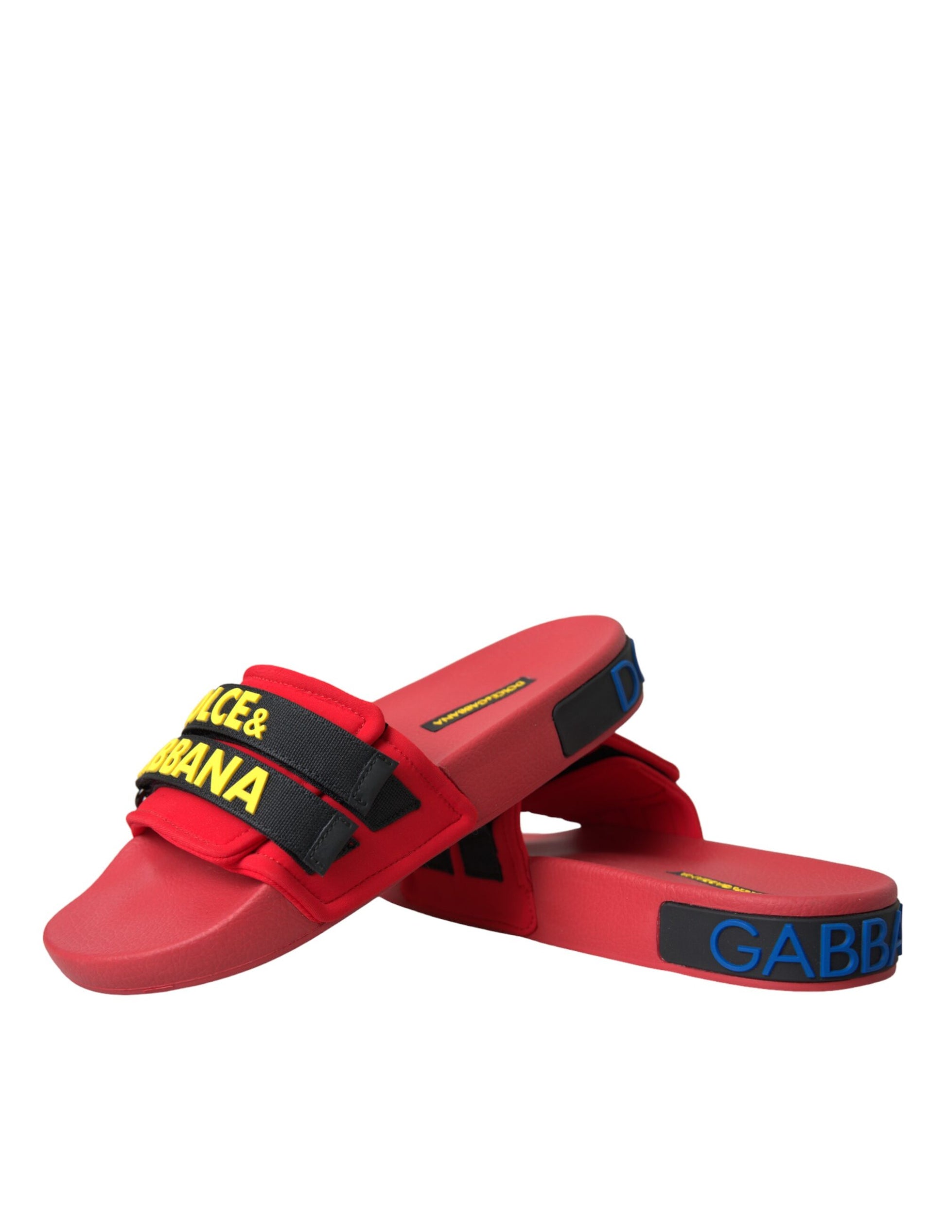 Rot Schwarz Logo Beachwear Flats Sandalen Schuhe