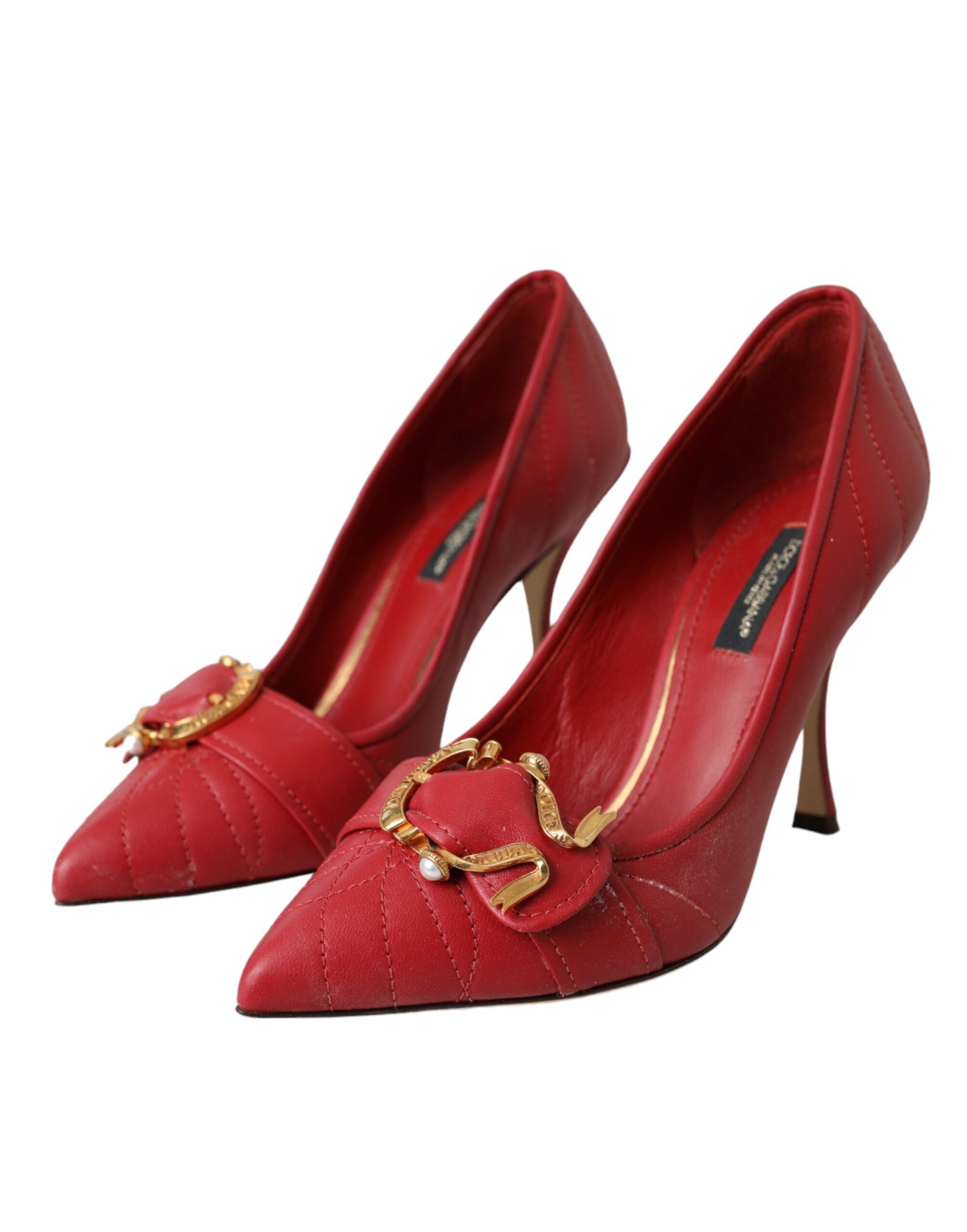 Rote Devotion Leder Heels Pumps Schuhe