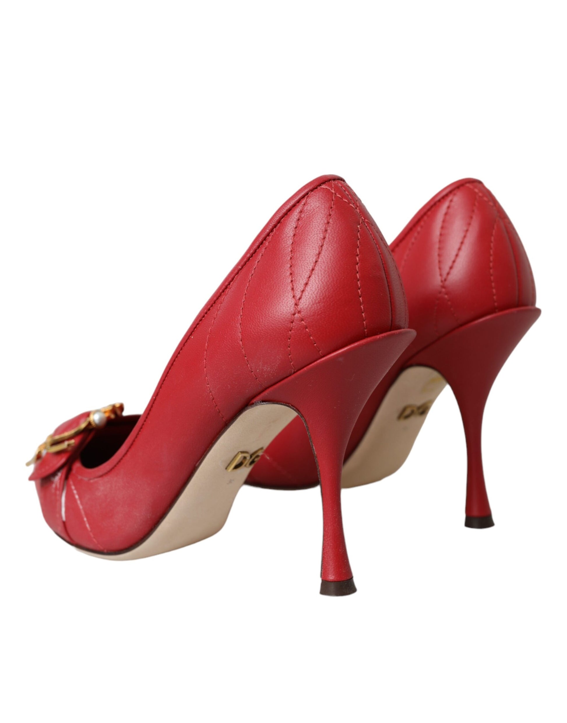 Rote Devotion Leder Heels Pumps Schuhe