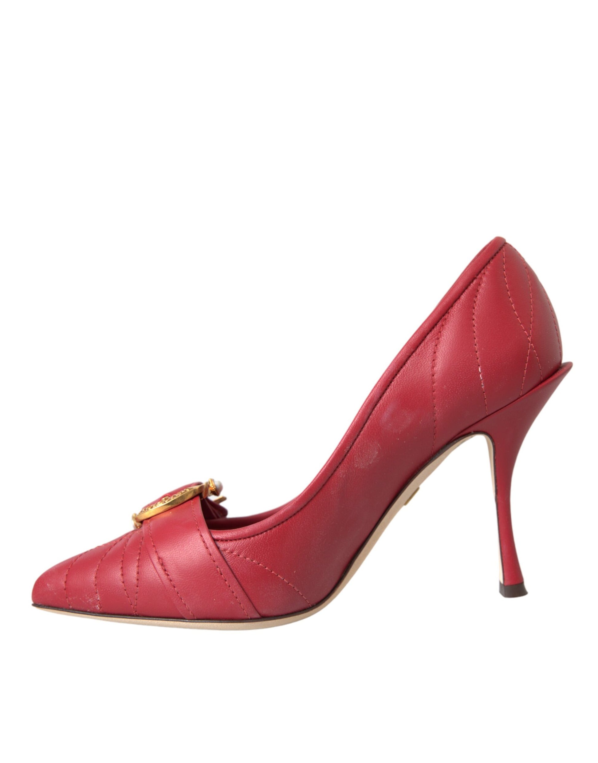 Rote Devotion Leder Heels Pumps Schuhe