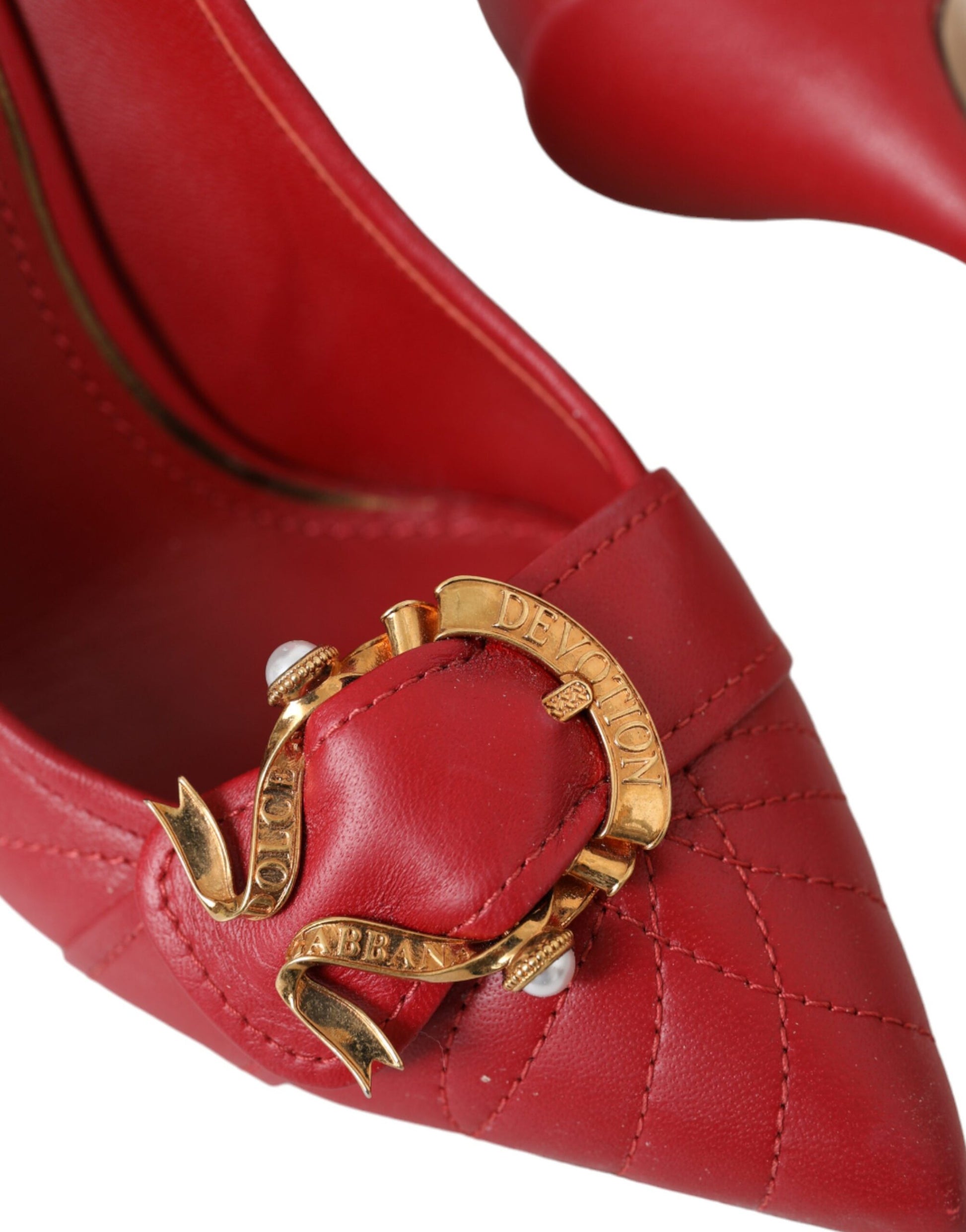 Rote Devotion Leder Heels Pumps Schuhe