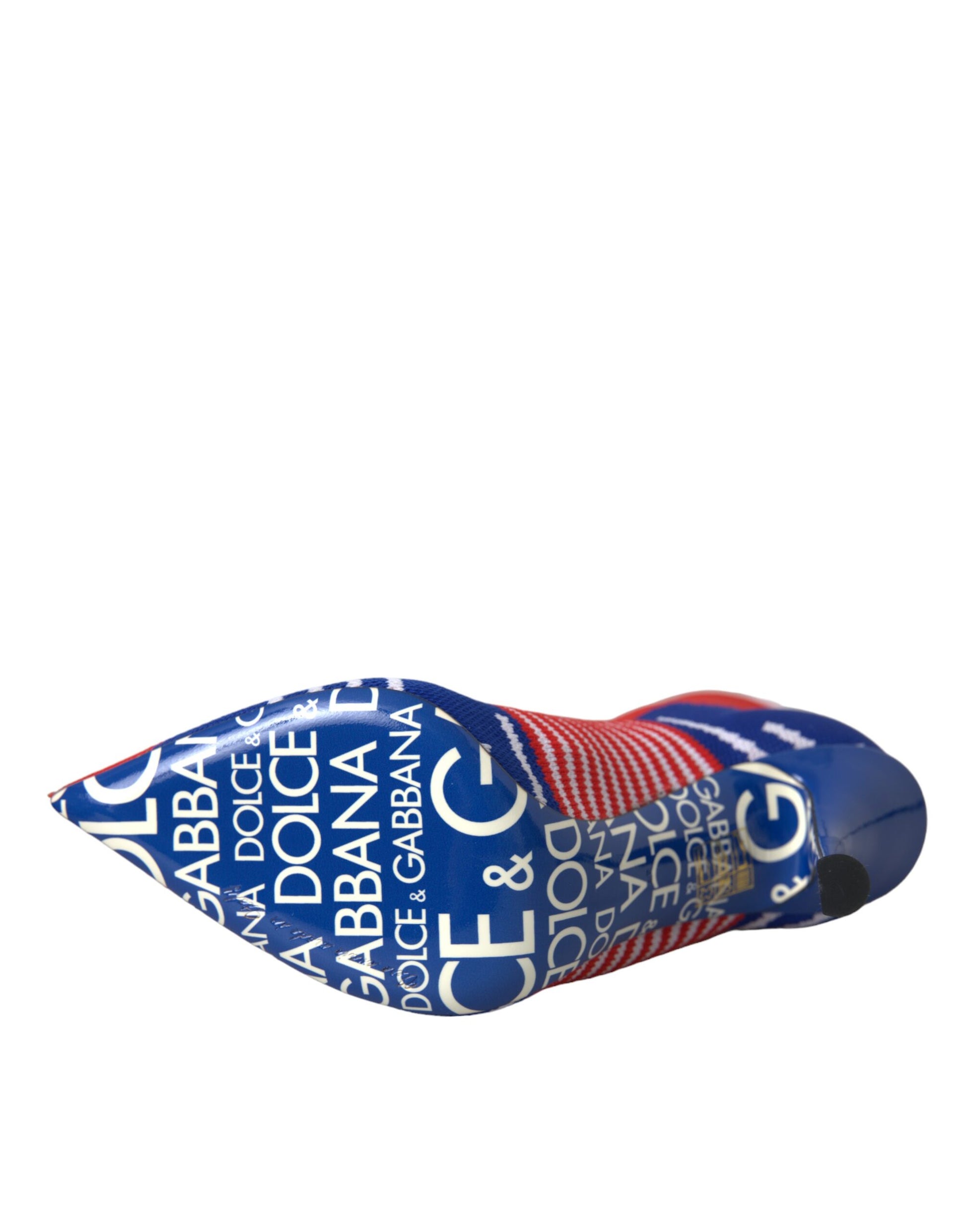 Rot-Blaue Stretch-Stiefeletten im Sockenstil mit Logo