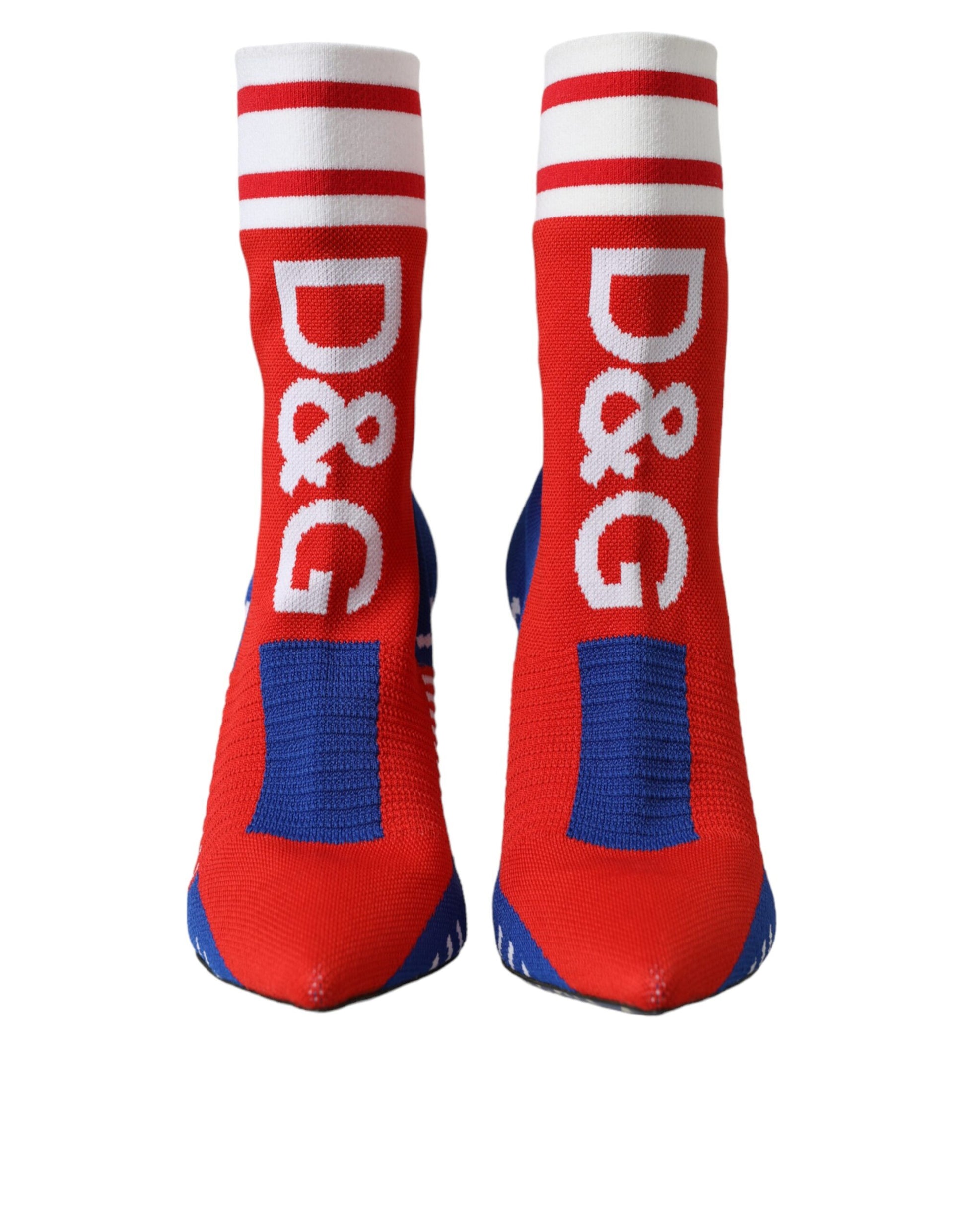 Rot Blau Stretch Socken Stil Kurze Stiefel Logo Schuhe