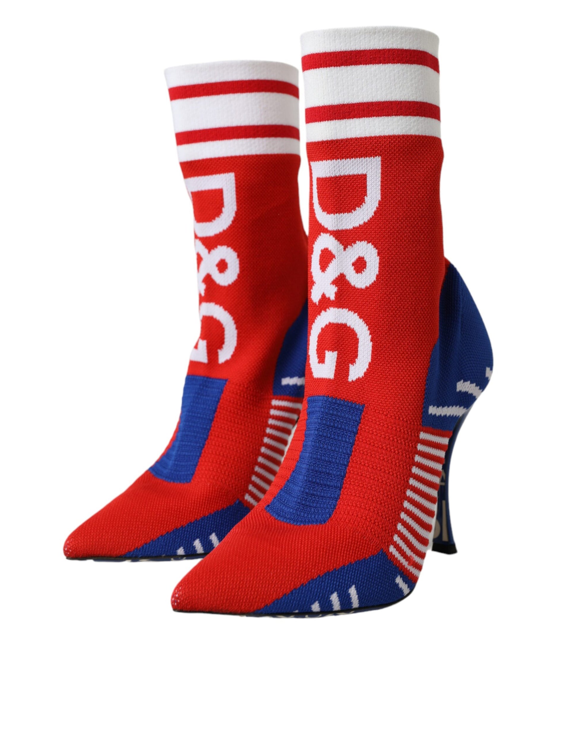 Rot Blau Stretch Socken Stil Kurze Stiefel Logo Schuhe