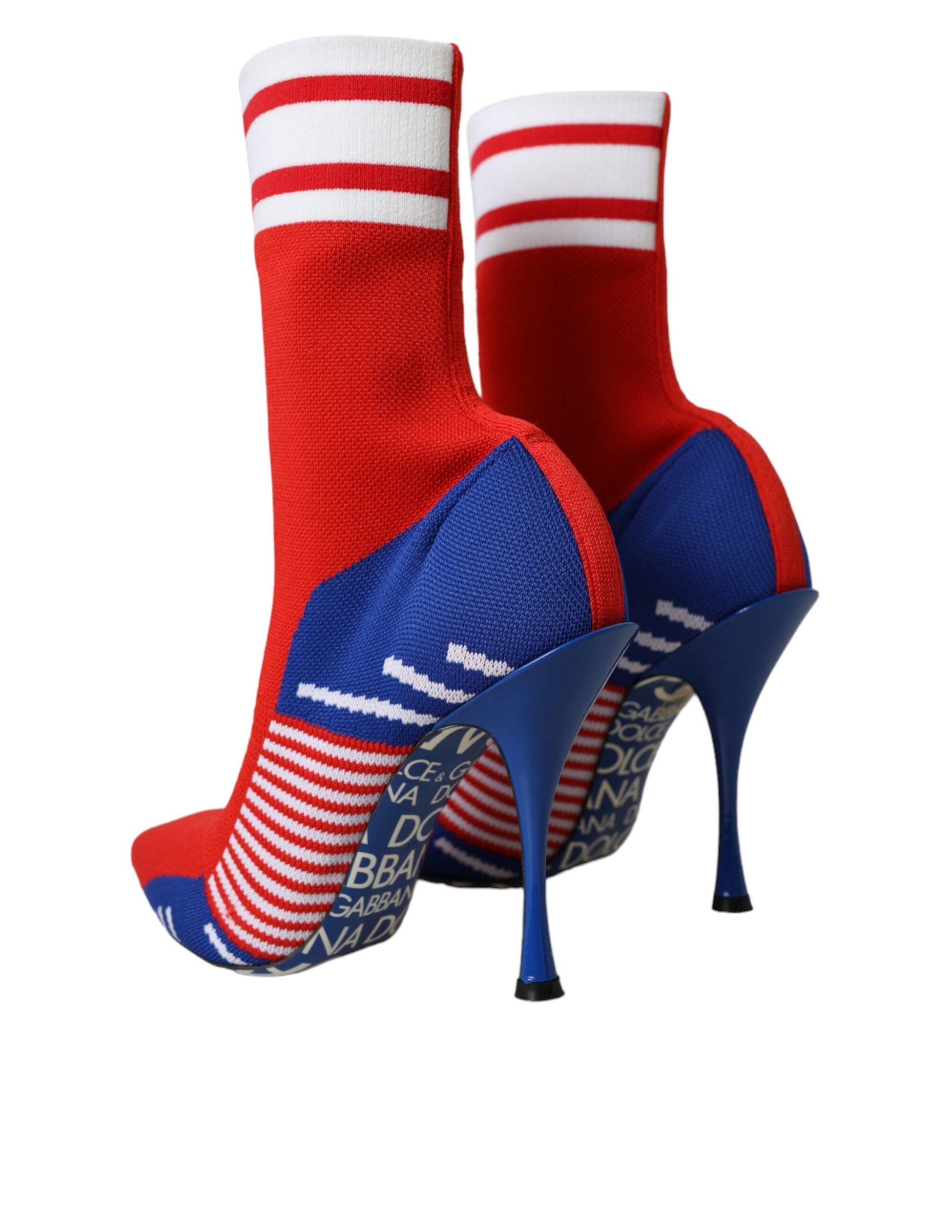 Rot Blau Stretch Socken Stil Kurze Stiefel Logo Schuhe