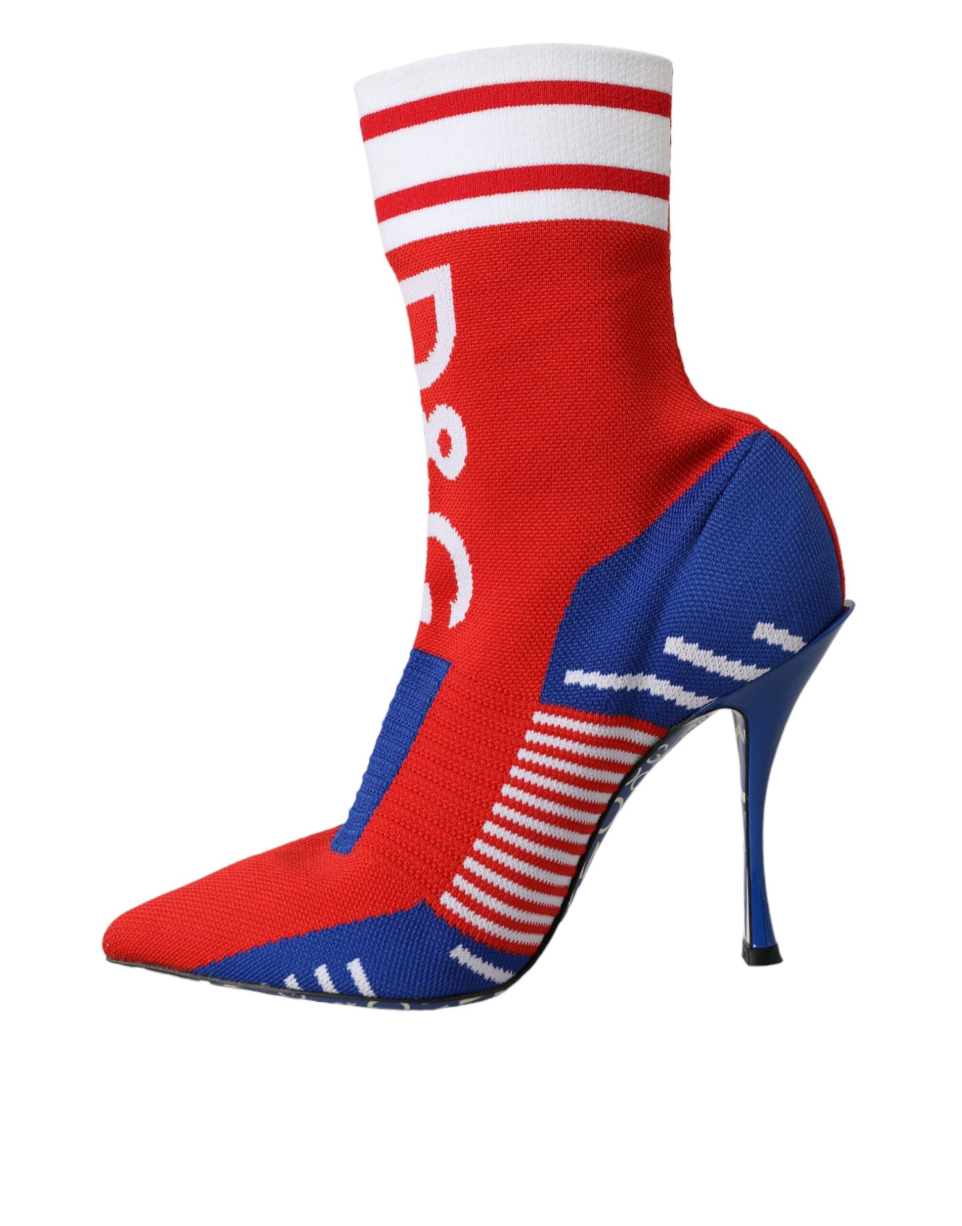Rot Blau Stretch Socken Stil Kurze Stiefel Logo Schuhe