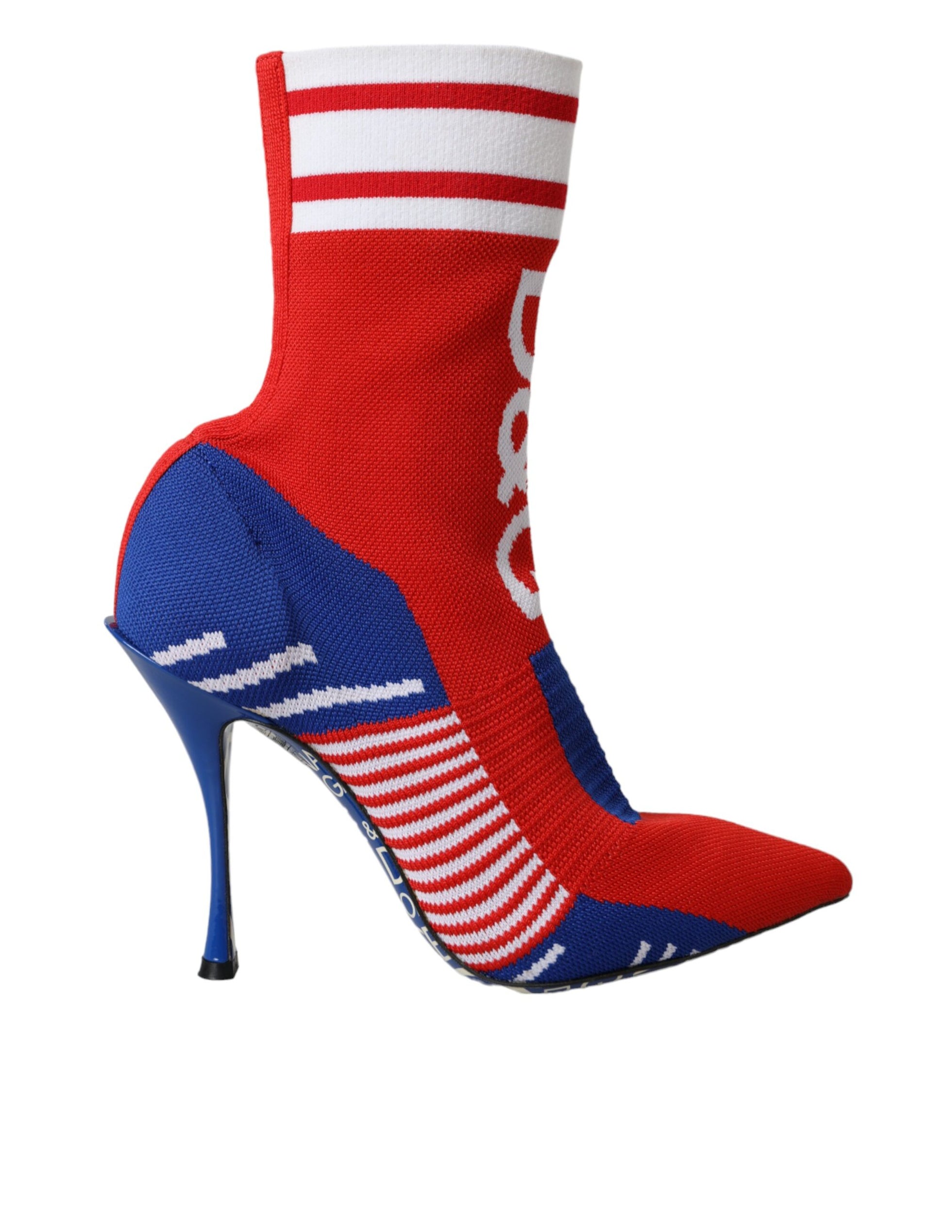 Rot Blau Stretch Socken Stil Kurze Stiefel Logo Schuhe