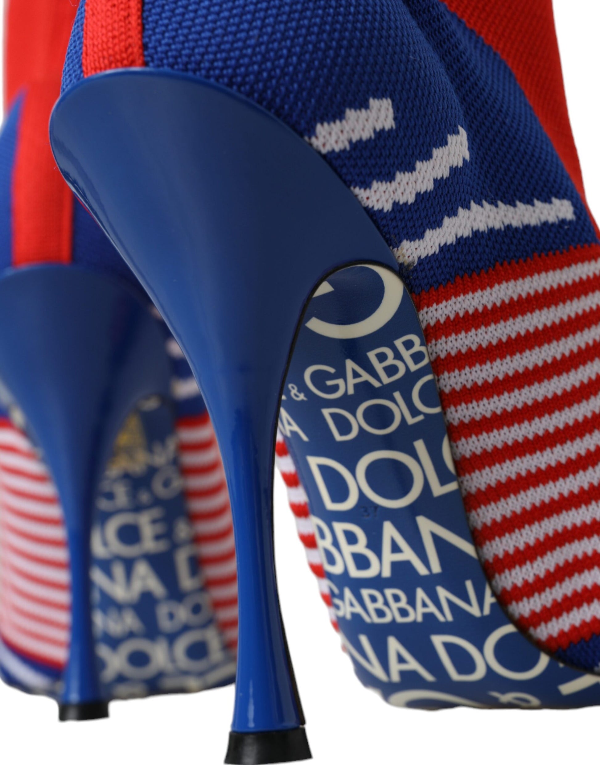 Rot Blau Stretch Socken Stil Kurze Stiefel Logo Schuhe