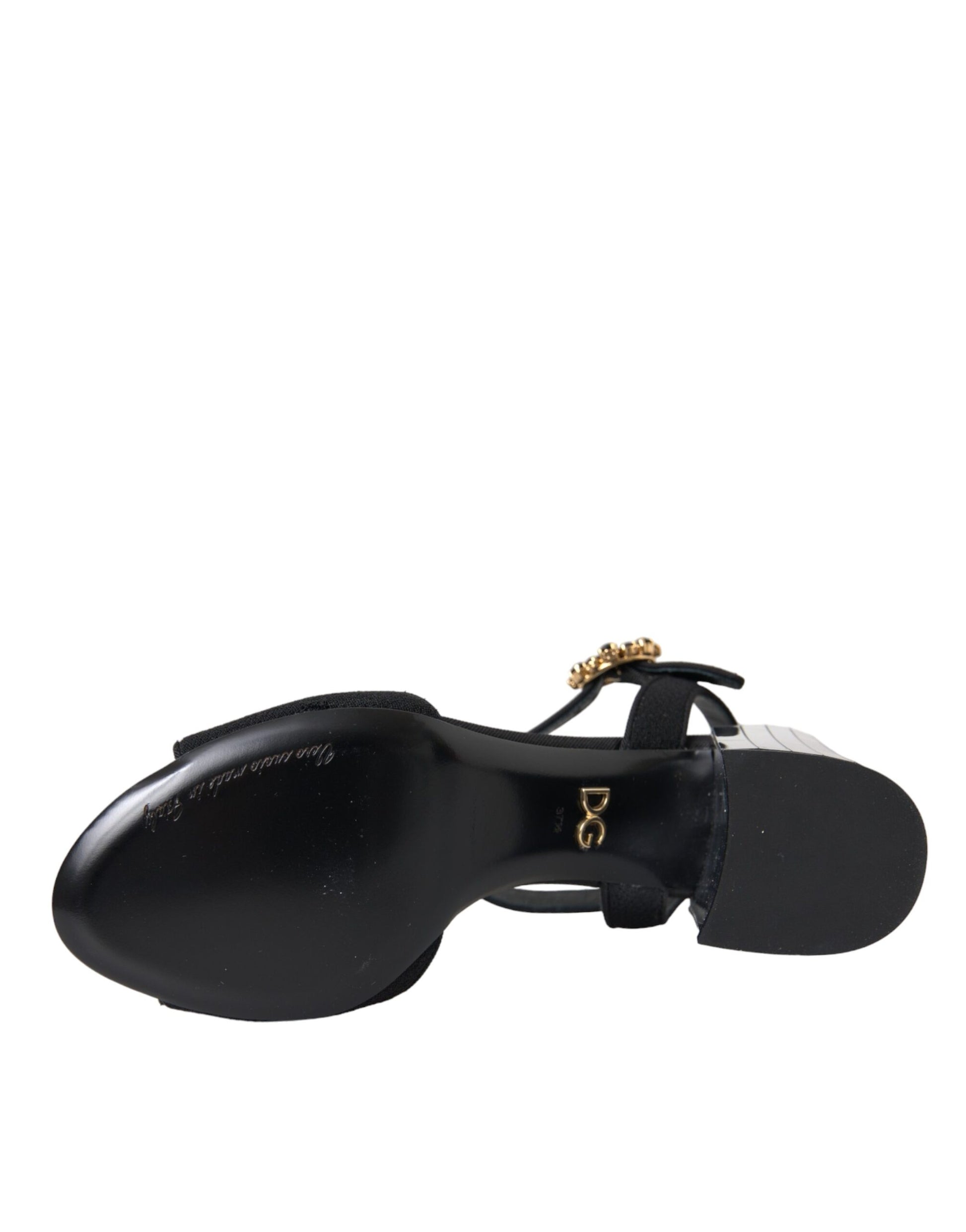 Schwarze Keira-Sandalen mit Knöchelriemen und Kristallen