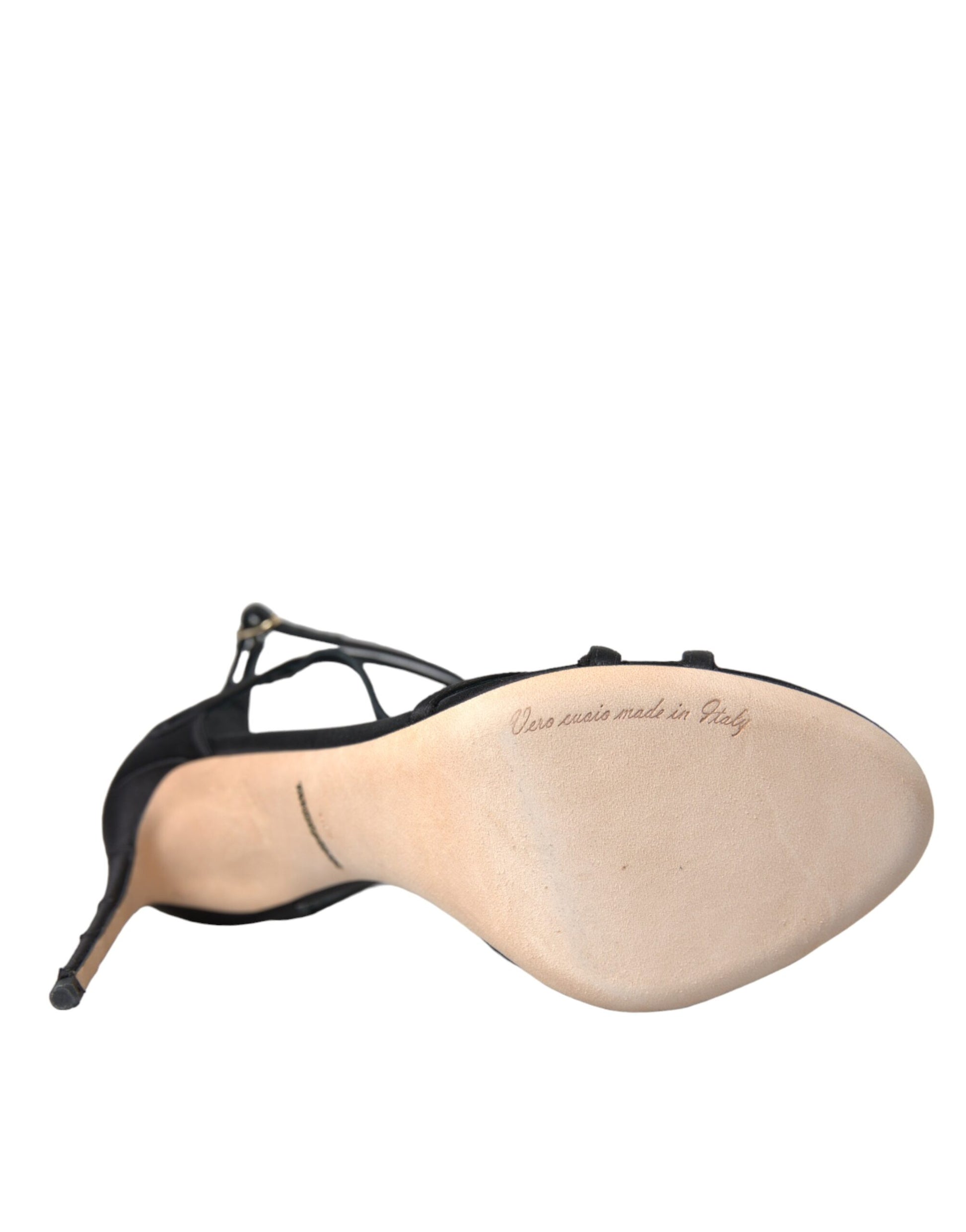 Schwarze Keira Satin Heels Sandalen Schuhe