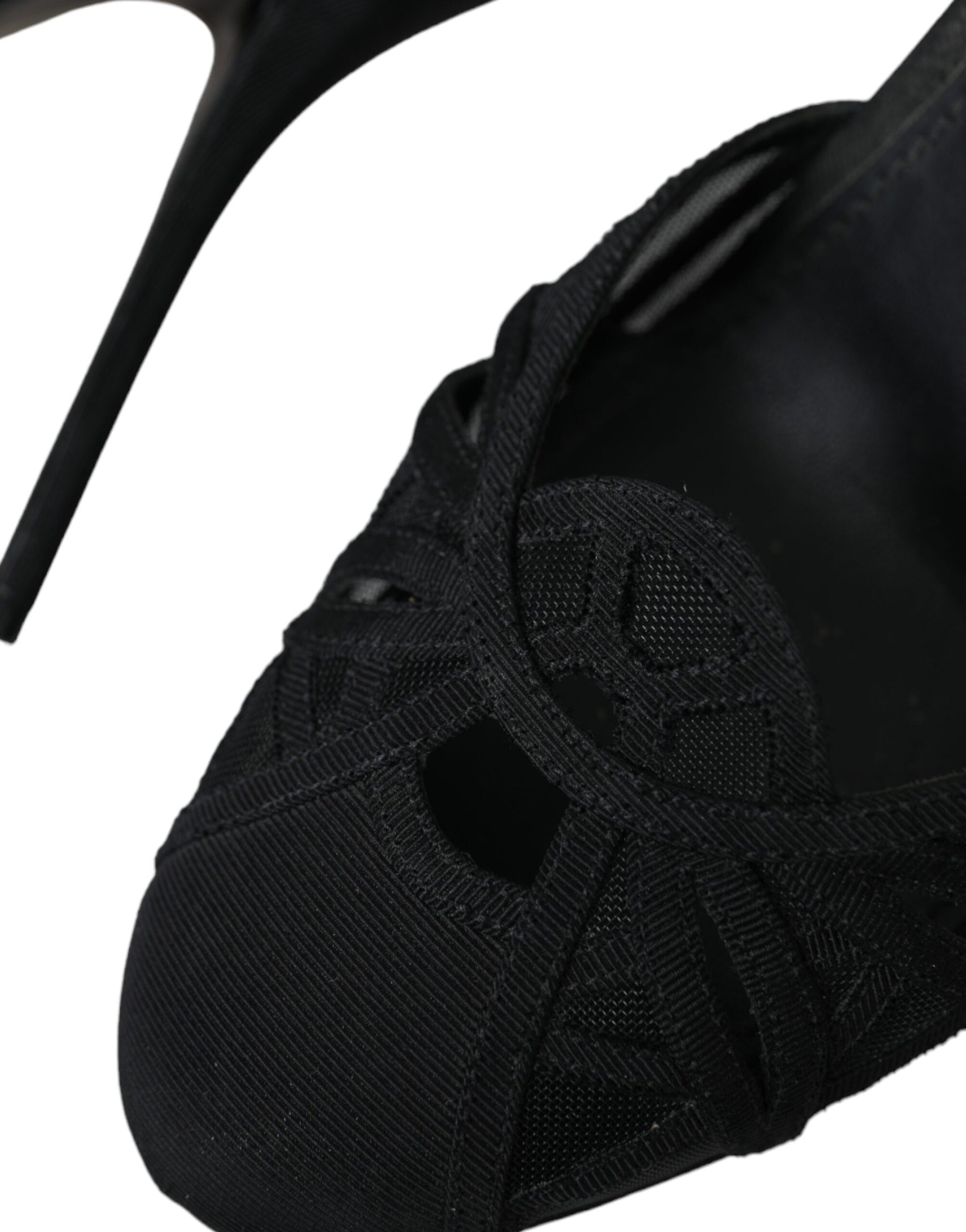 Schwarze Mesh Knöchelriemen Heels Sandalen Schuhe